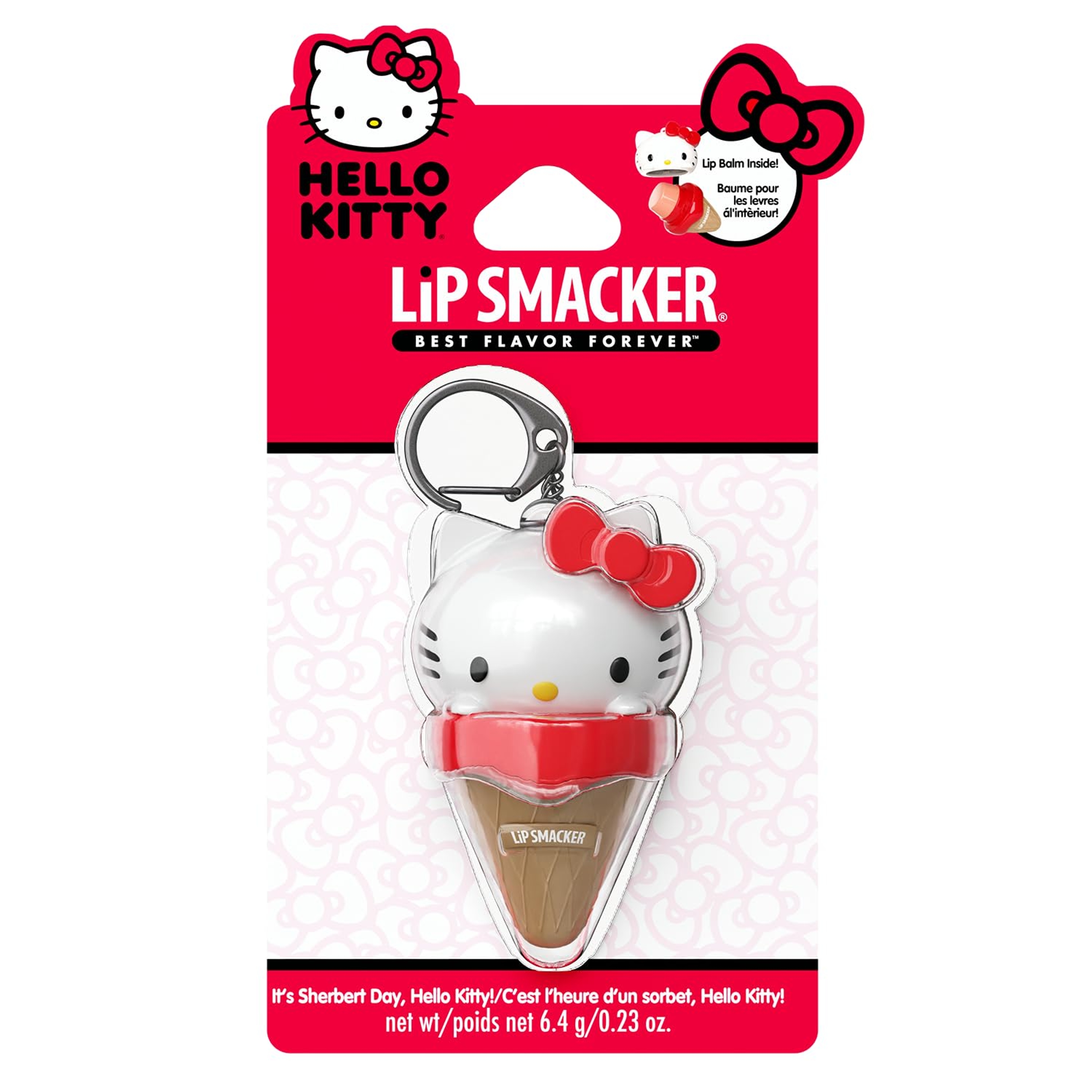 Lip Smacker Hello Kitty Lip Balm, Ice Cream Flavored Moisturizing, Smoothing Soft Shine, Hydrating & Protecting Fun Tasty Flavors, Cruelty-Free - Ice Cream(Packaging may vary) 1