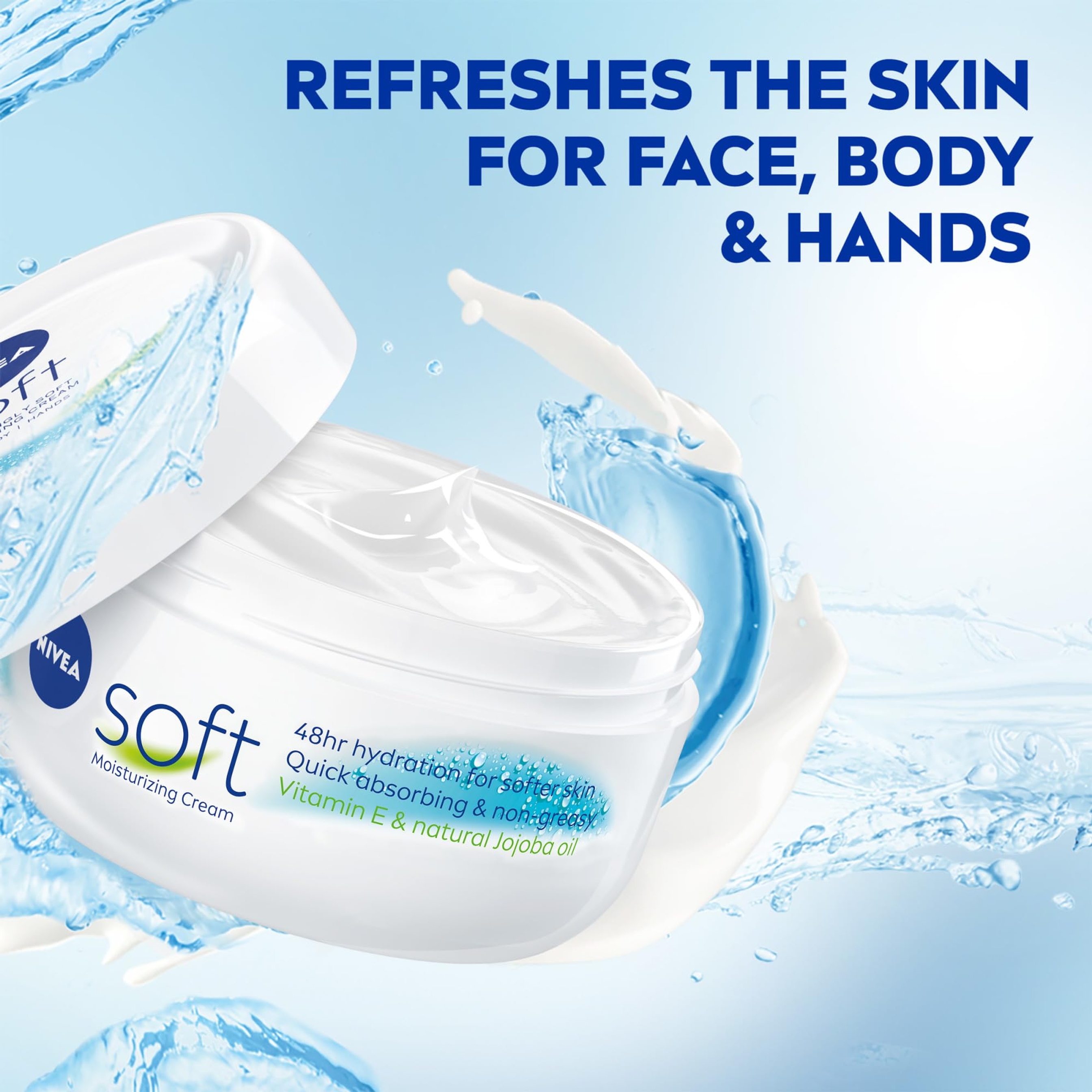 Nivea Soft Moisturizing Cream 16 oz - Refreshingly Soft Moisturizer for Face, Hands & Body 4