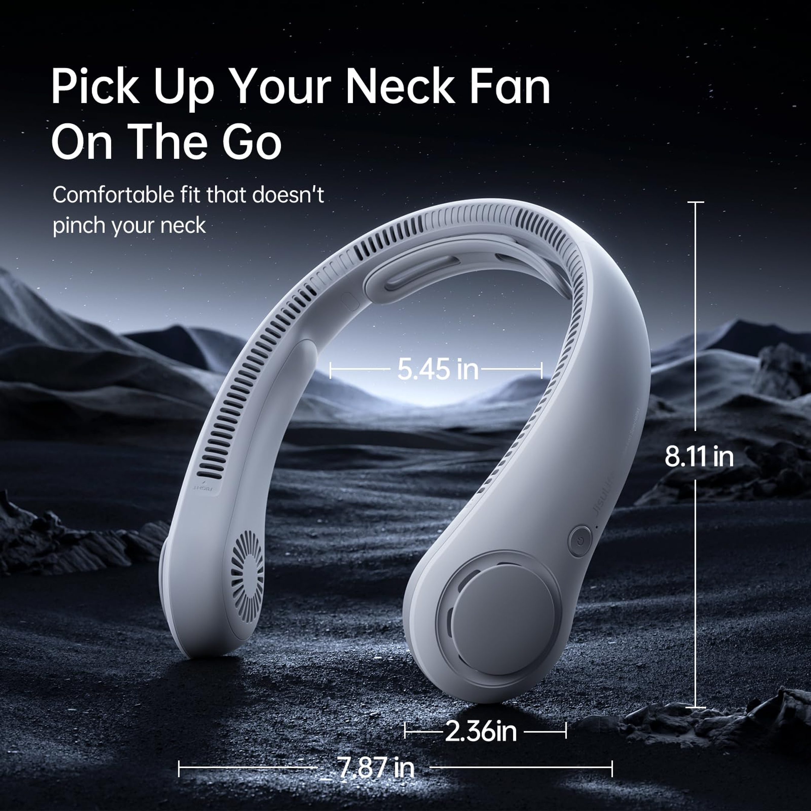 Jisulife Portable Neck Fan Life4, Grey, 1 Count - Hands-Free Bladeless Fan, Twistable, Rechargeable 2