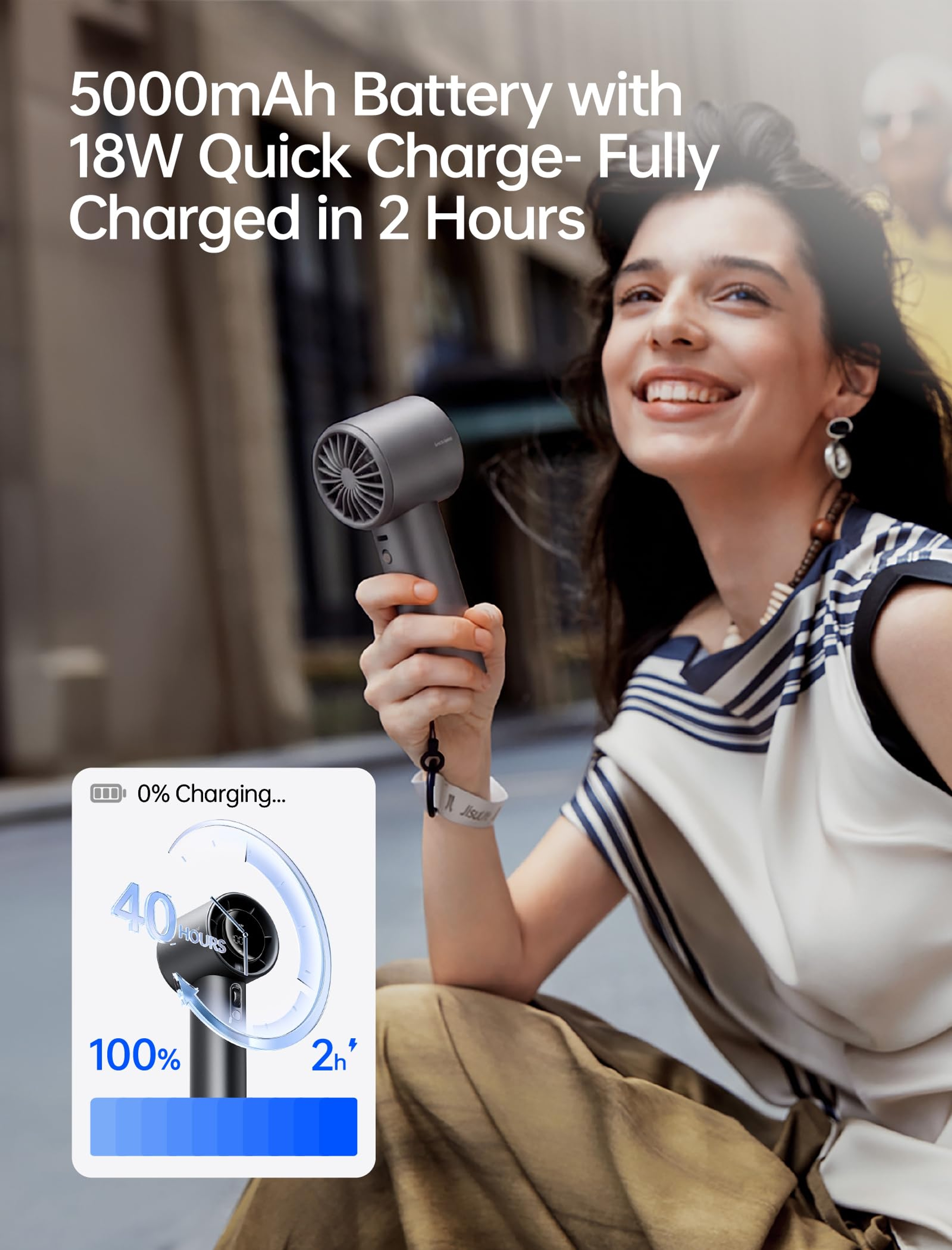 Jisulife Handheld Fan Pro1S, Dark Gray, 1 Count - Up to 40H Runtime, Metal Body-Enduring Quality 4