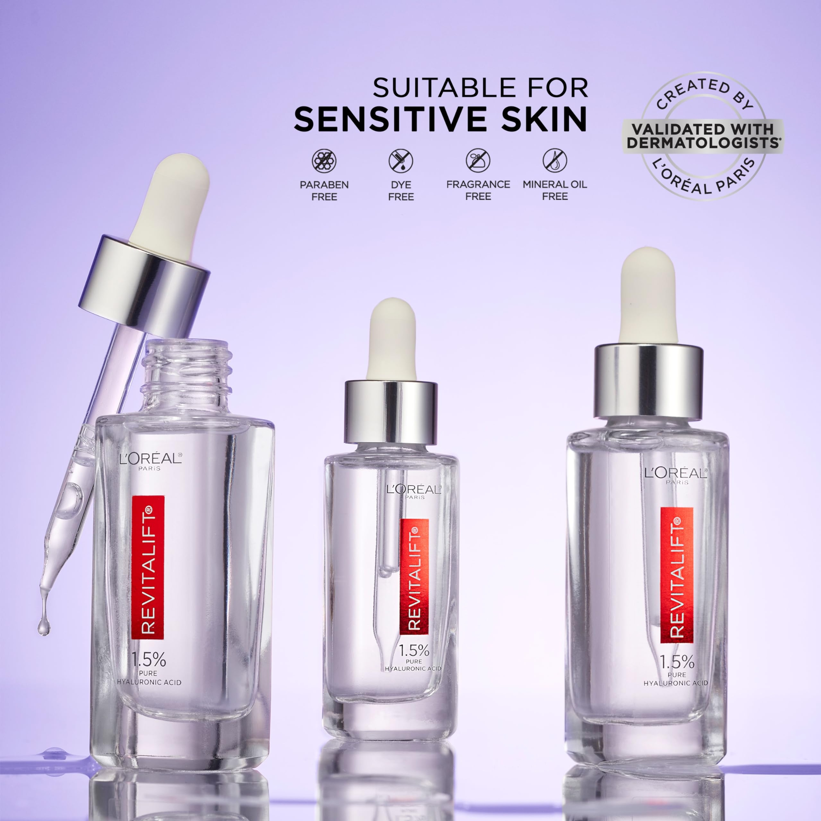 L'Oreal Paris Revitalift 1.5% Pure Hyaluronic Acid Serum 1 fl.oz - Anti-Aging Serum to Hydrate Skin & Reduce Wrinkles 6