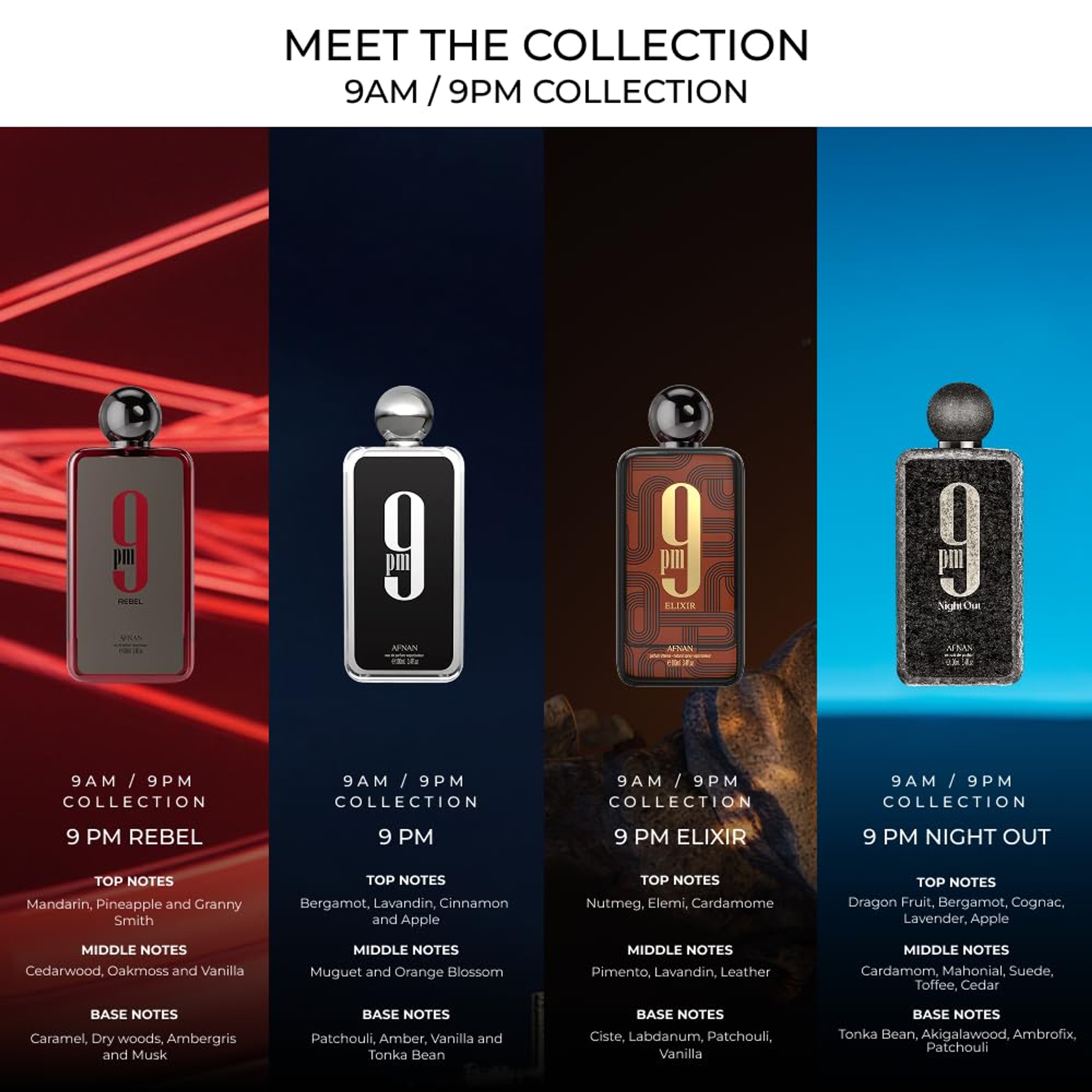 Afnan 9 PM Eau de Parfum for Men 5.07 fl.oz - Fresh Spicy Amber Vanilla Fragrance 3