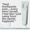 Davids Whitening + Antiplaque Toothpaste, Natural Peppermint, 5.25 oz - Fresh Breath Care, Fluoride Free, SLS Free 5