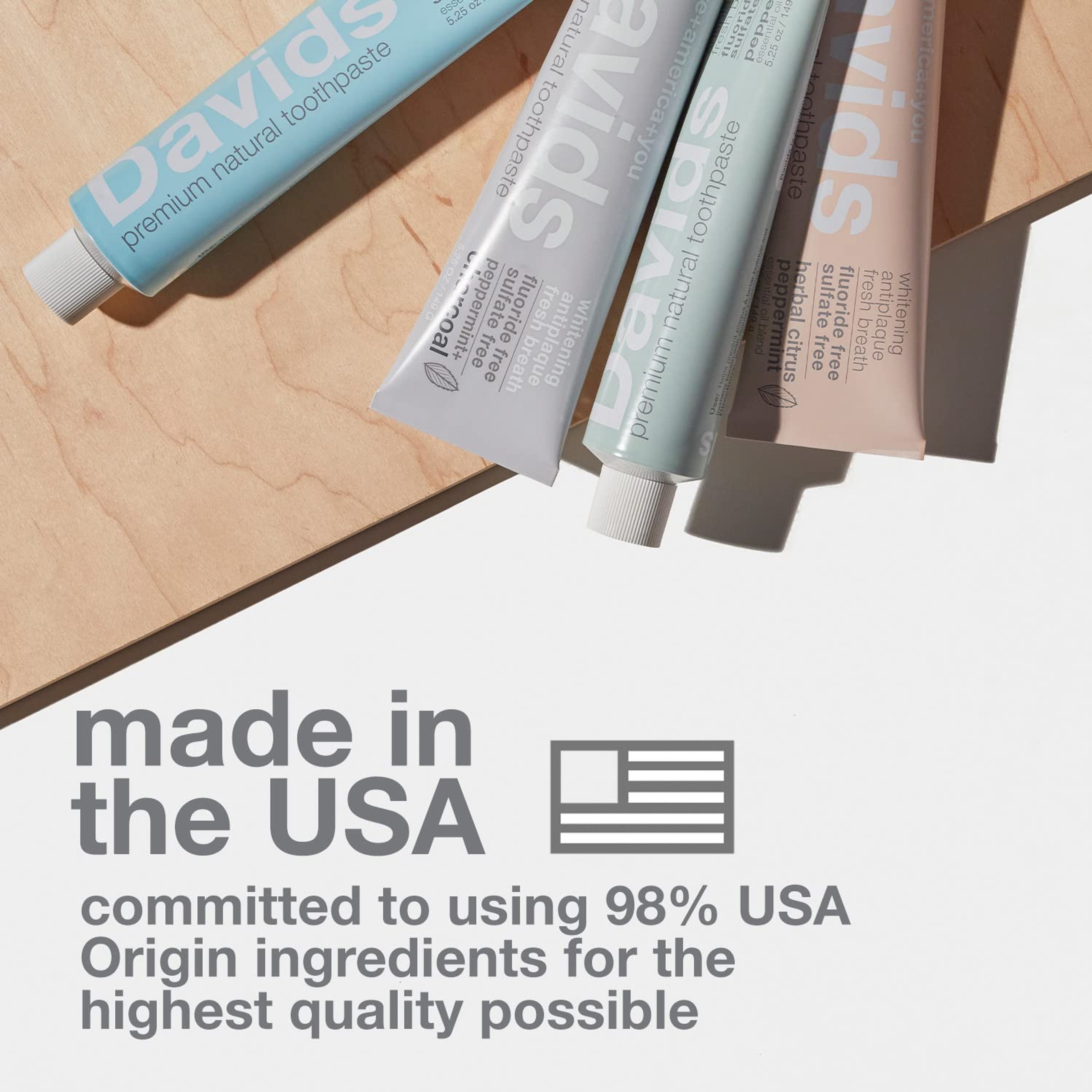 Davids Whitening + Antiplaque Toothpaste, Natural Peppermint, 5.25 oz - Fresh Breath Care, Fluoride Free, SLS Free 7