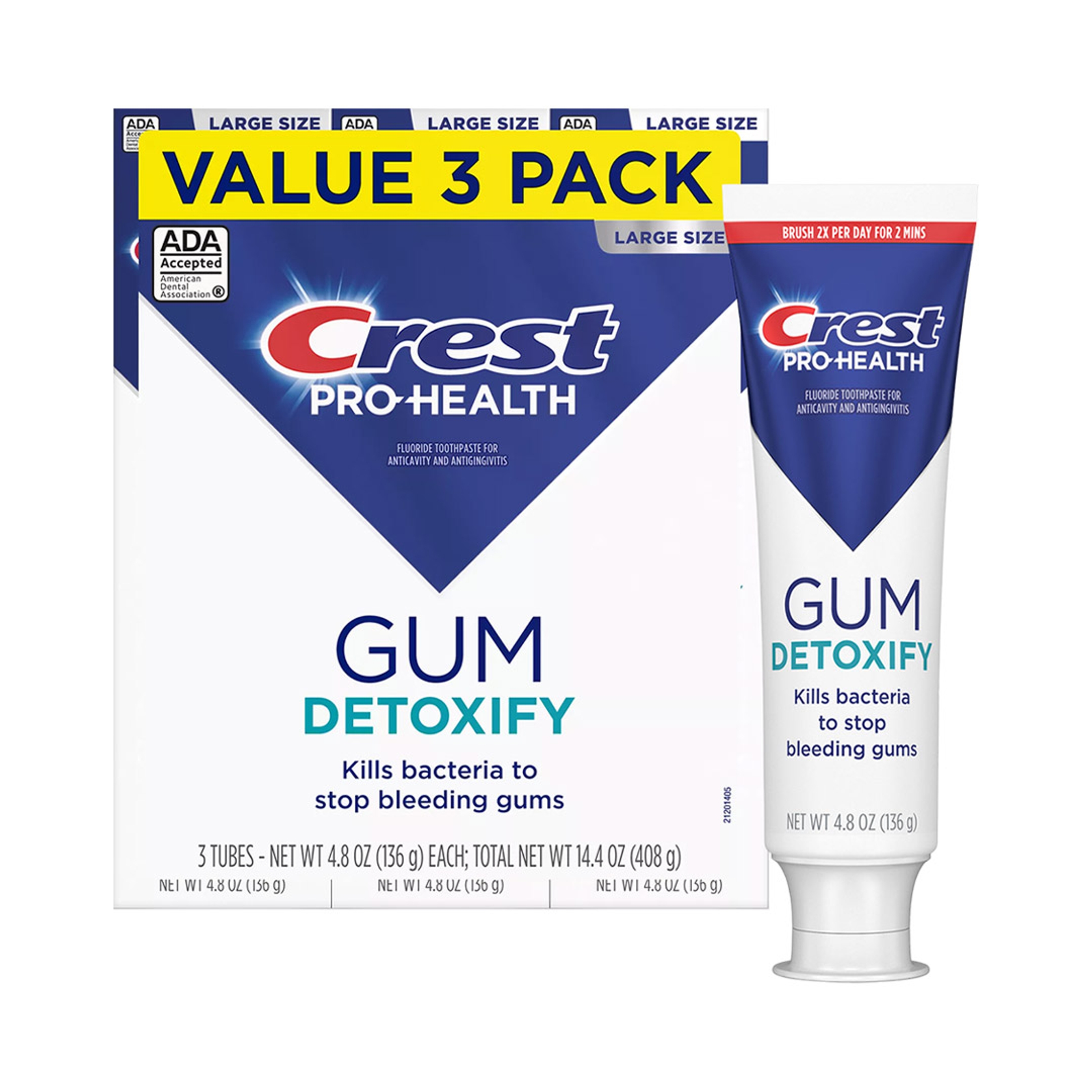 Crest Pro-Health Gum Detoxify Toothpaste 4.8 oz (Pack of 3) - Enamel & Gum Repair, Cavity Protection 1