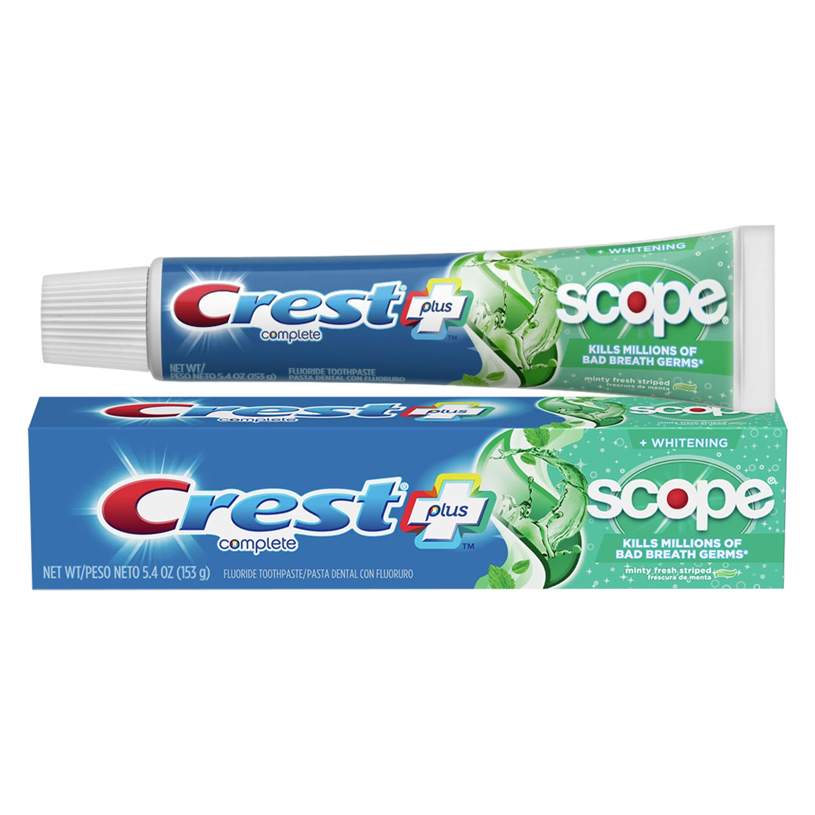 Crest Whitening Plus Scope Toothpaste, Minty Fresh, 5.4 oz - Gently Removes Surface Stains for Whiter Teeth 1