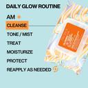 Pacifica Glowing Makeup Remover Wipes 30 Count - No Rinse Face Cleaning Towelettes with Glycolic Acid 10