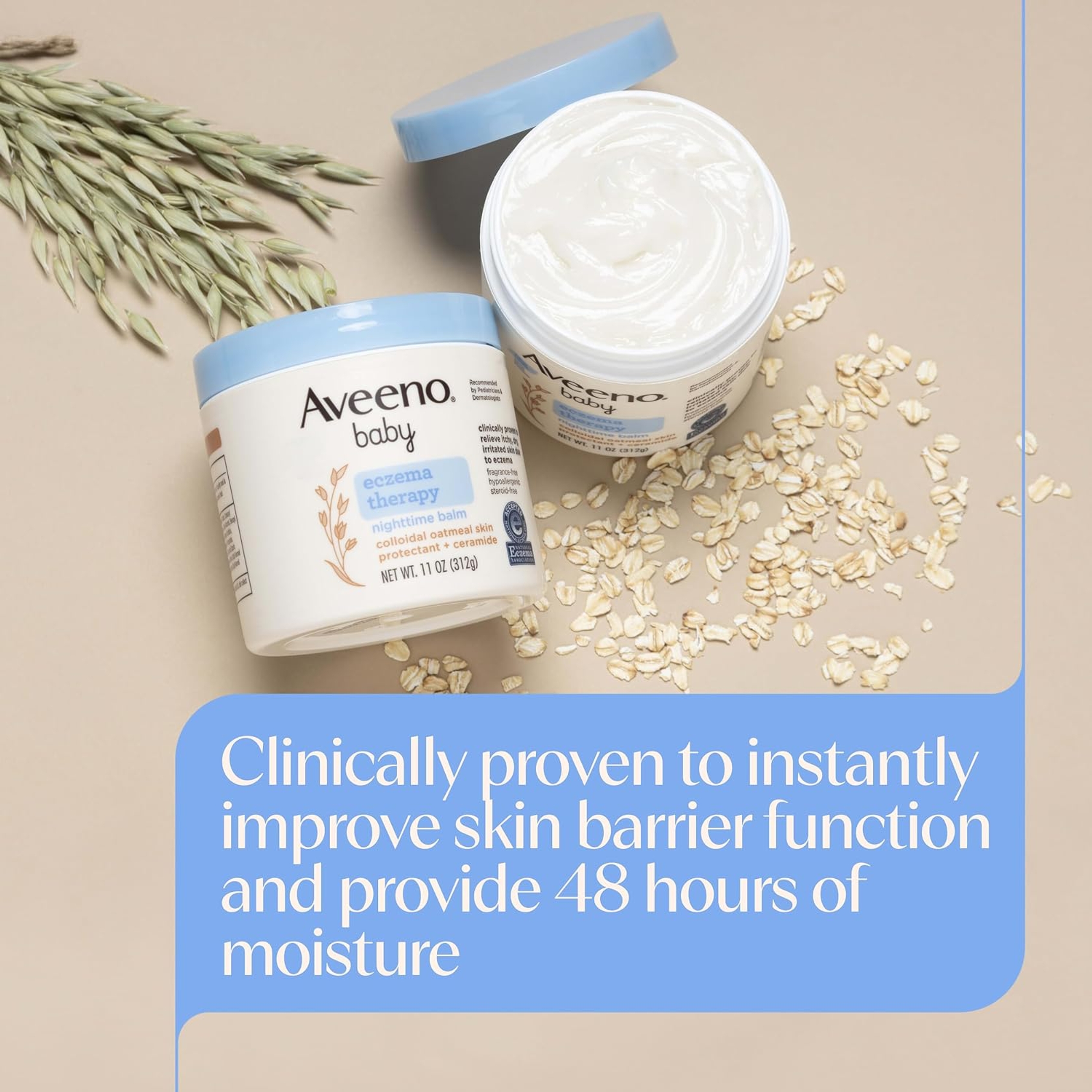 Aveeno Baby Eczema Therapy Nighttime Balm 11 oz - Soothes Dry, Itchy Skin Due to Eczema with Colloidal Oat & Ceramides 4