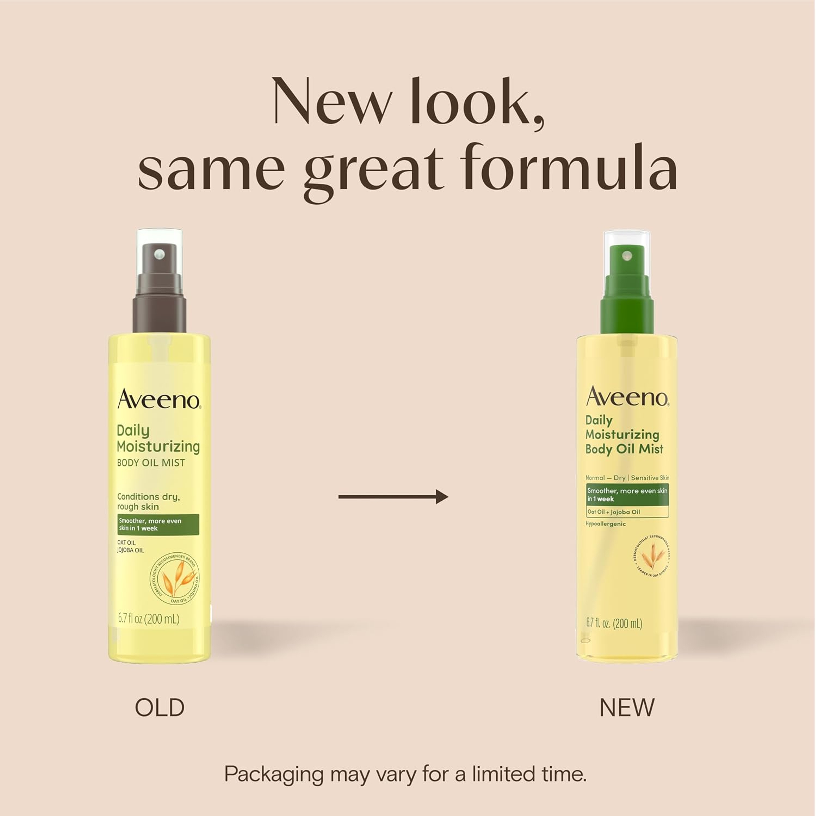 Aveeno Daily Moisturizing Body Oil Mist 6.7 fl.oz - Nourishing Body Spray with Oat Oil & Jojoba Oil for Rough, Dry Skin 2