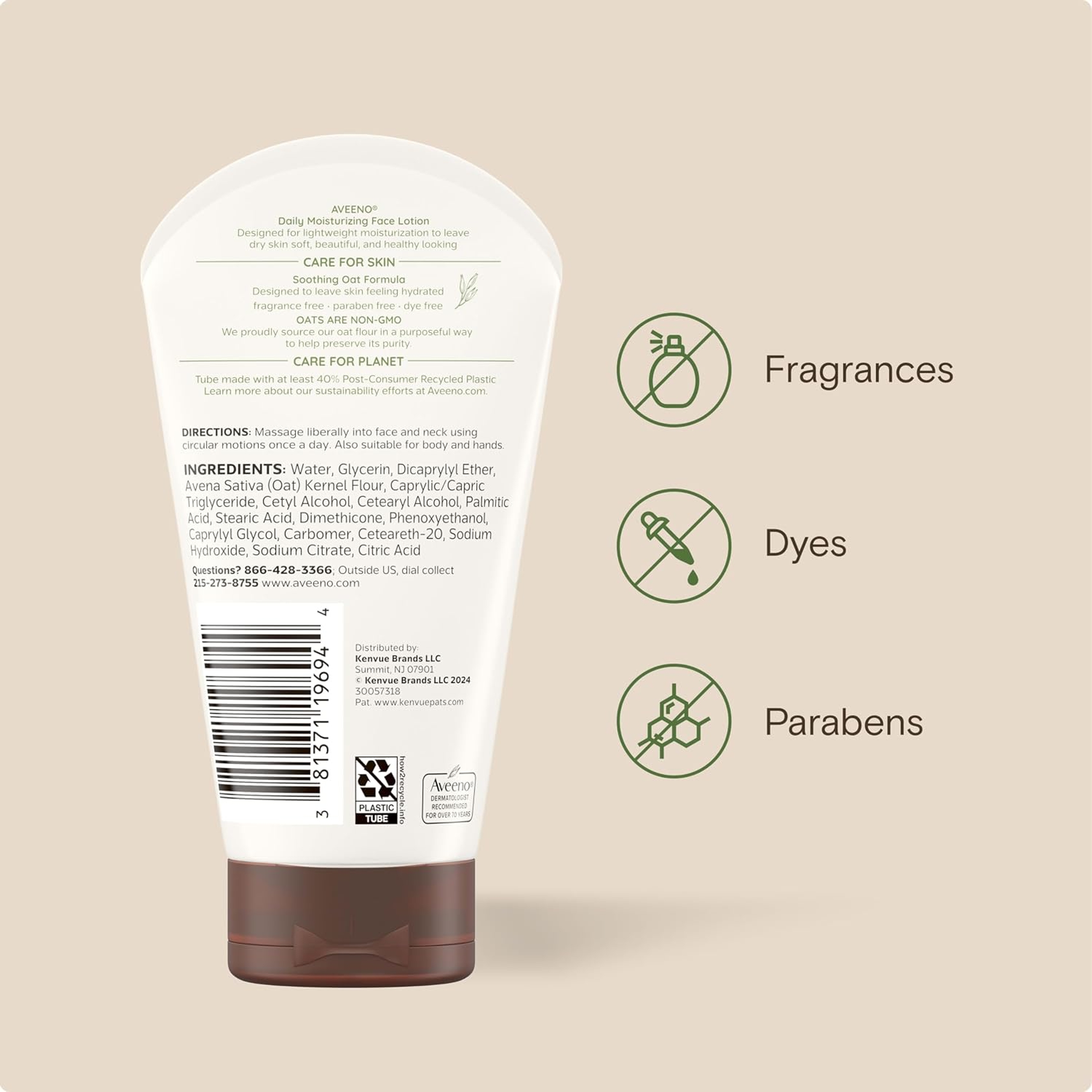 Aveeno Daily Moisturizing Face Lotion 5 oz - Soothing Lightweight Moisturizer for Dry & Sensitive Skin, Fragrance-Free 8