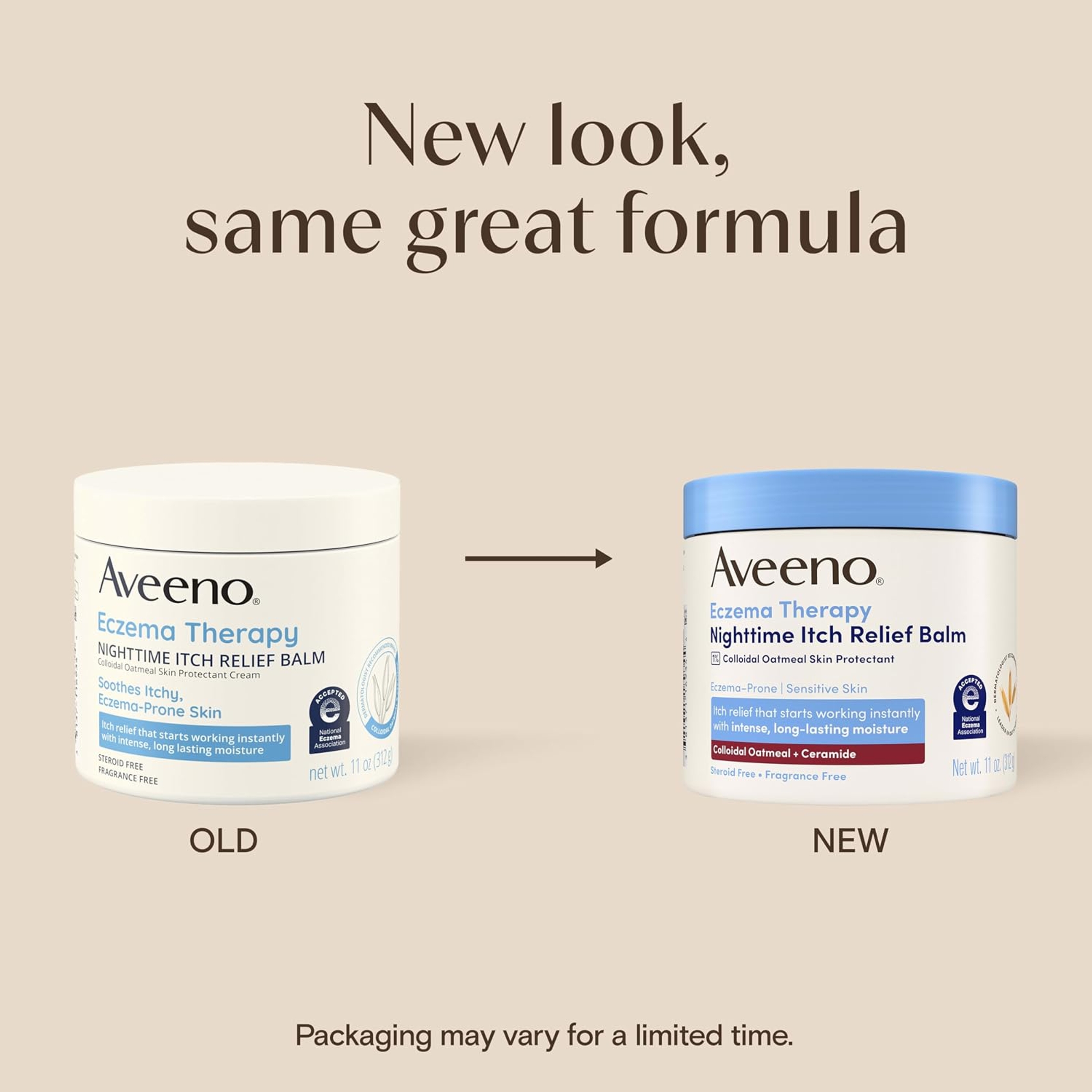 Aveeno Eczema Therapy Nighttime Itch Relief Balm 11 oz - Colloidal Oatmeal Cream for Sensitive, Eczema-Prone Skin 2