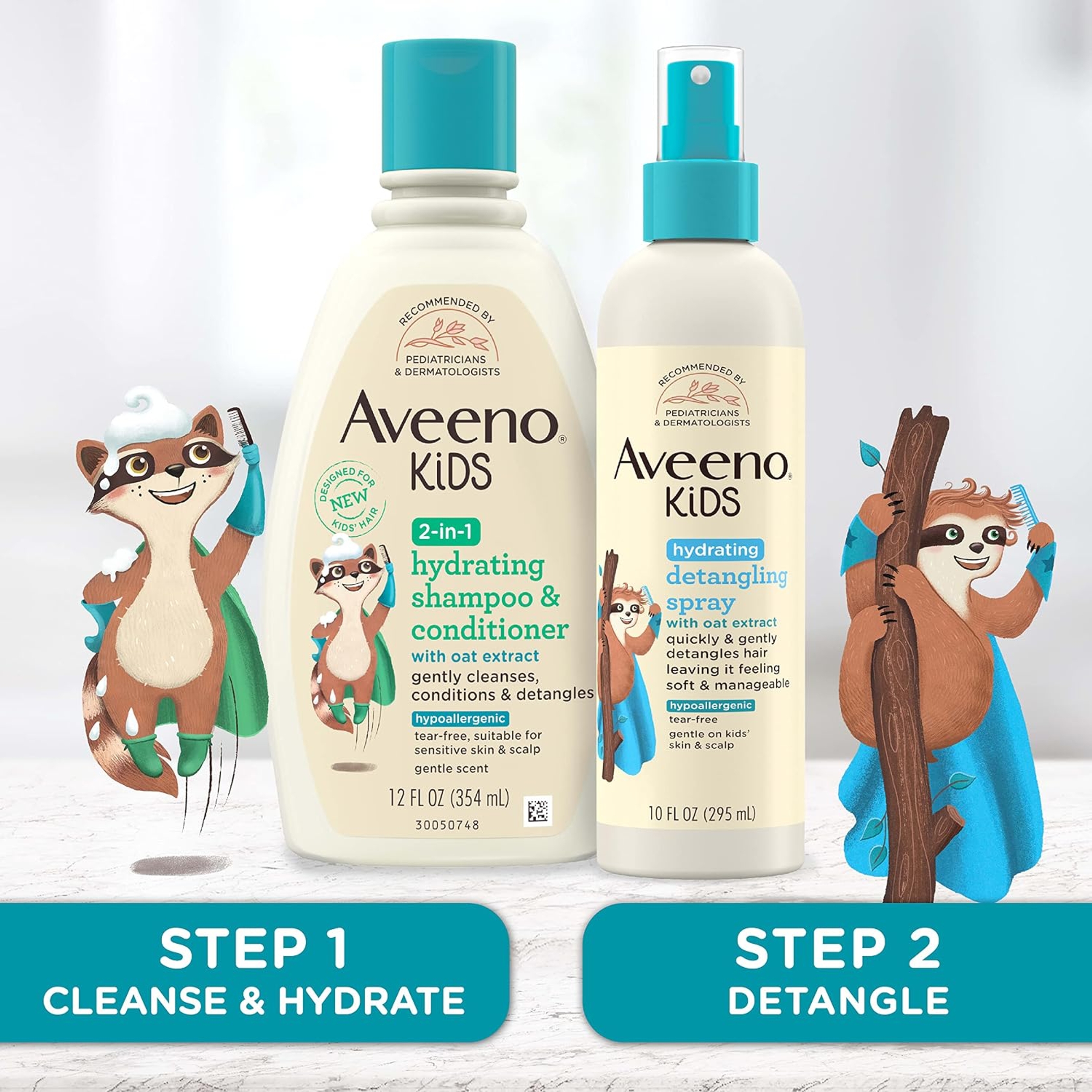 Aveeno Kids Hydrating Detangling Spray 10 fl.oz - Quickly Detangles Hair, Gentle on Sensitive Skin & Scalp 5