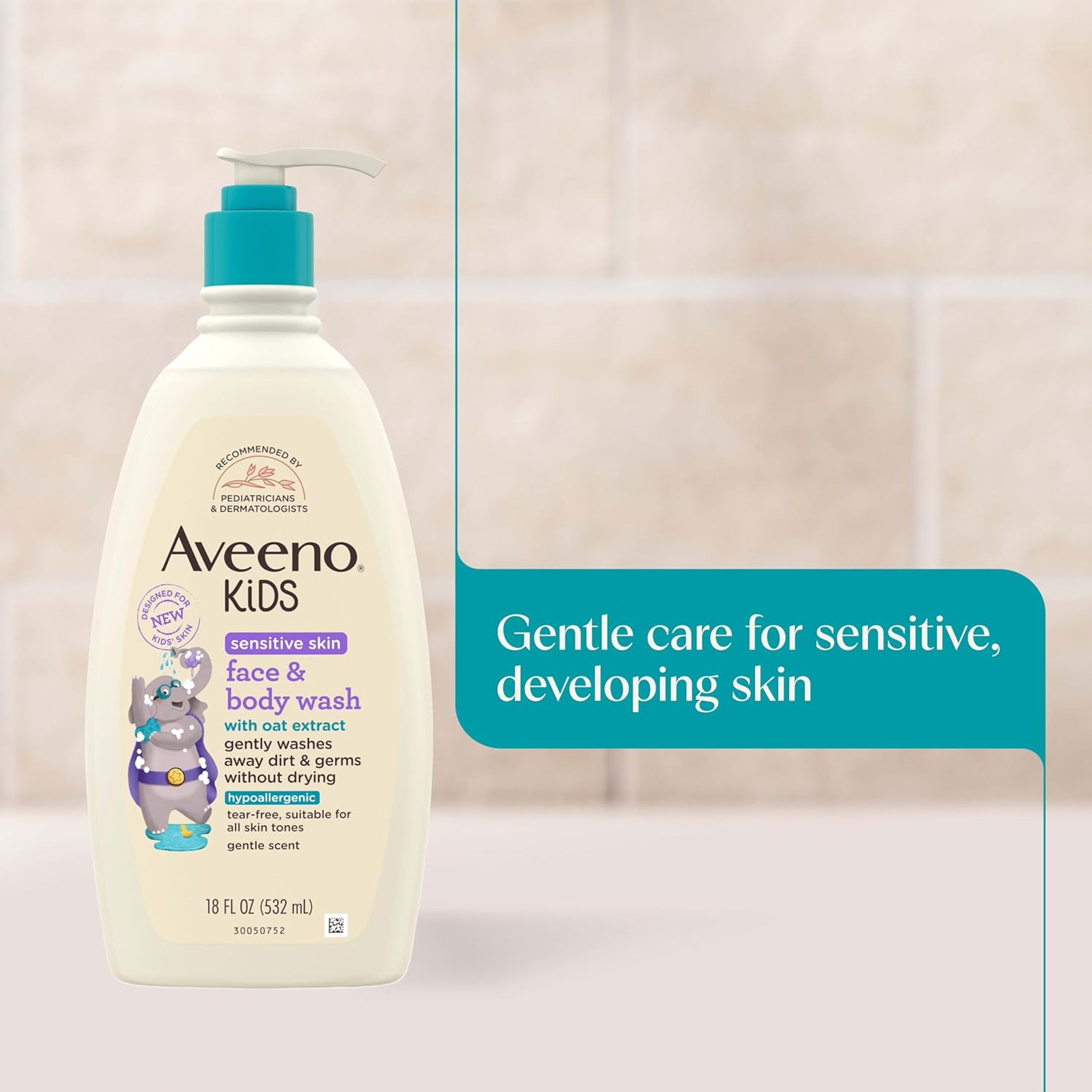 Aveeno Kids Sensitive Skin Face & Body Wash 18 fl.oz - with Oat Extract Gently Washes Away Dirt & Germs Without Drying 5