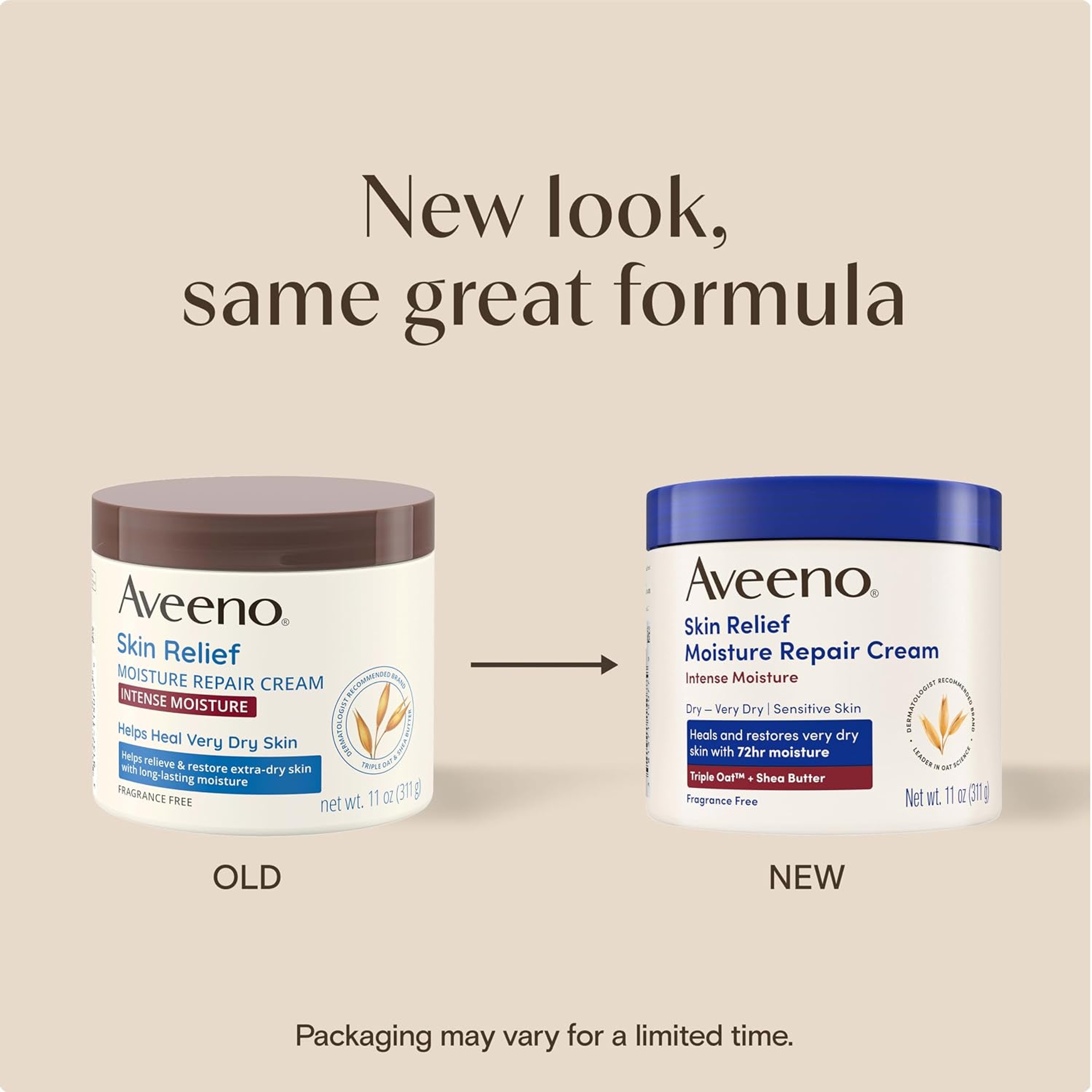 Aveeno Skin Relief Intense Moisture Repair Cream 11 oz - Heals & Restores Very Dry Skin, Fragrance-Free 2