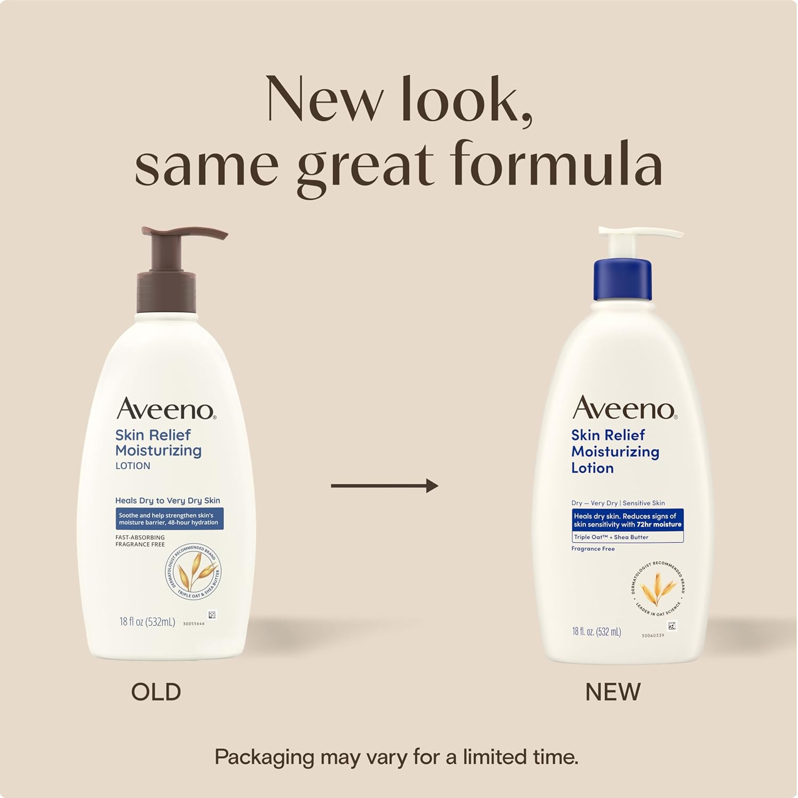Aveeno Skin Relief Moisturizing Lotion 18 fl.oz - with Soothing Triple Oat & Shea Butter for Very Dry Skin, Fragrance-Free 2