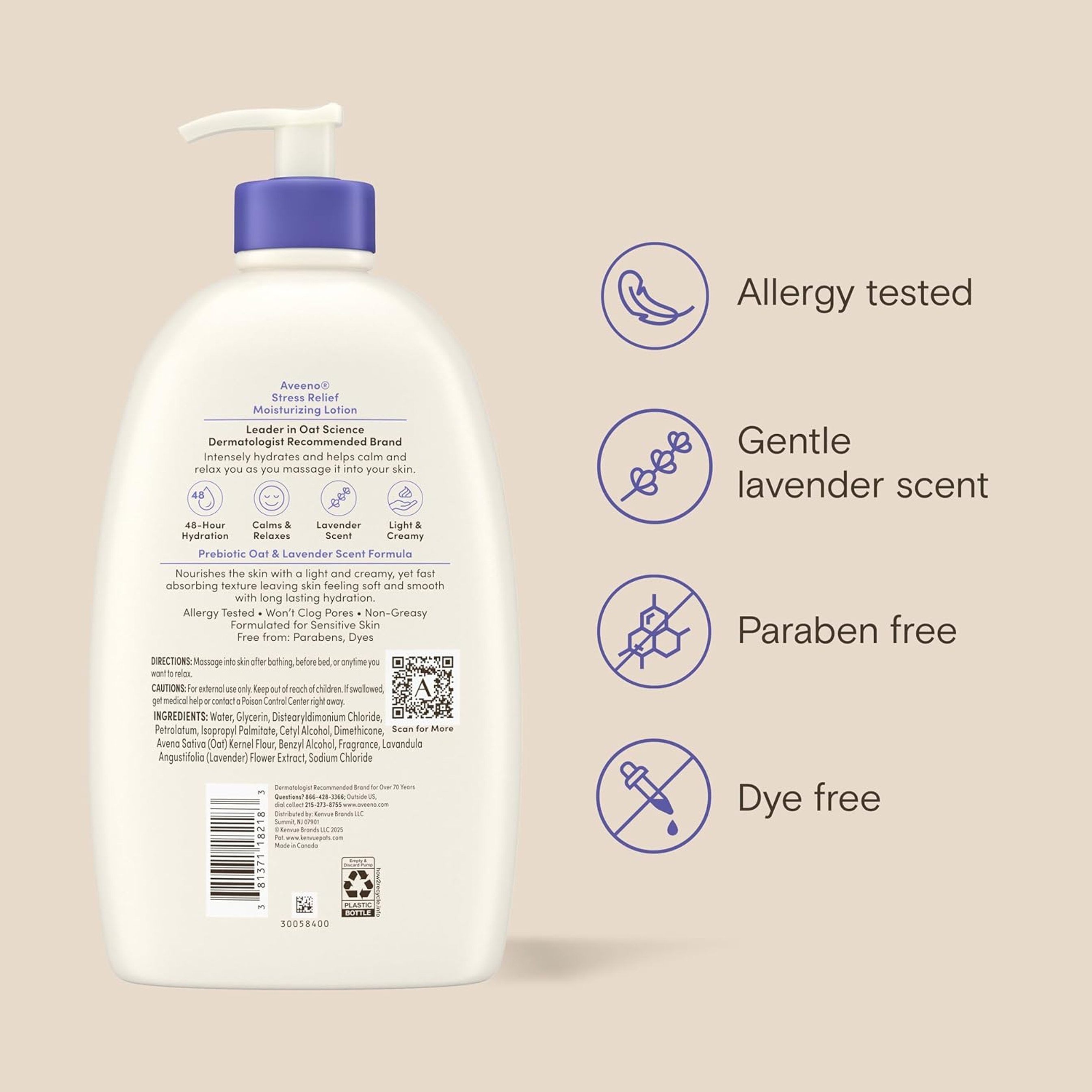 Aveeno Stress Relief Oat Body Wash 33 fl.oz - Lavender Scent with Nourishing Prebiotic Oat for Normal to Dry Skin 9