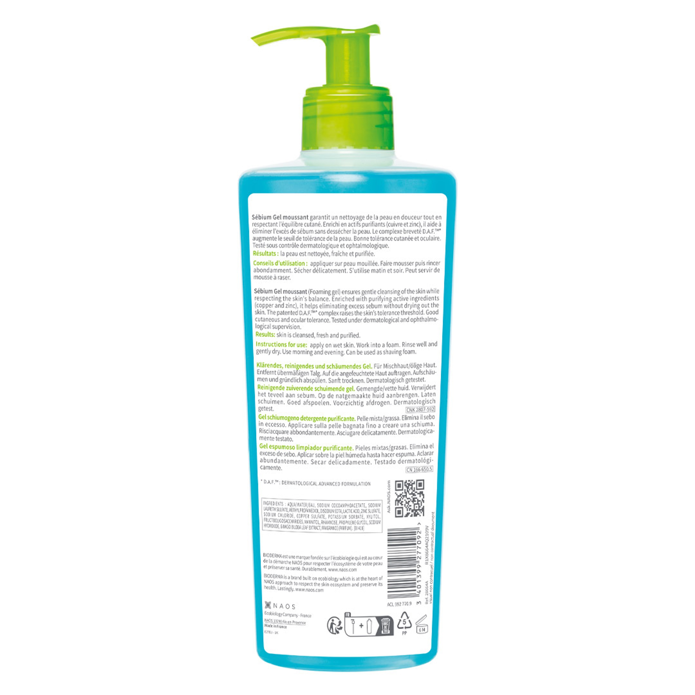 Bioderma Sébium Foaming Gel 16.9 fl.oz - Purifying Face Wash for Combination to Oily Skin 7