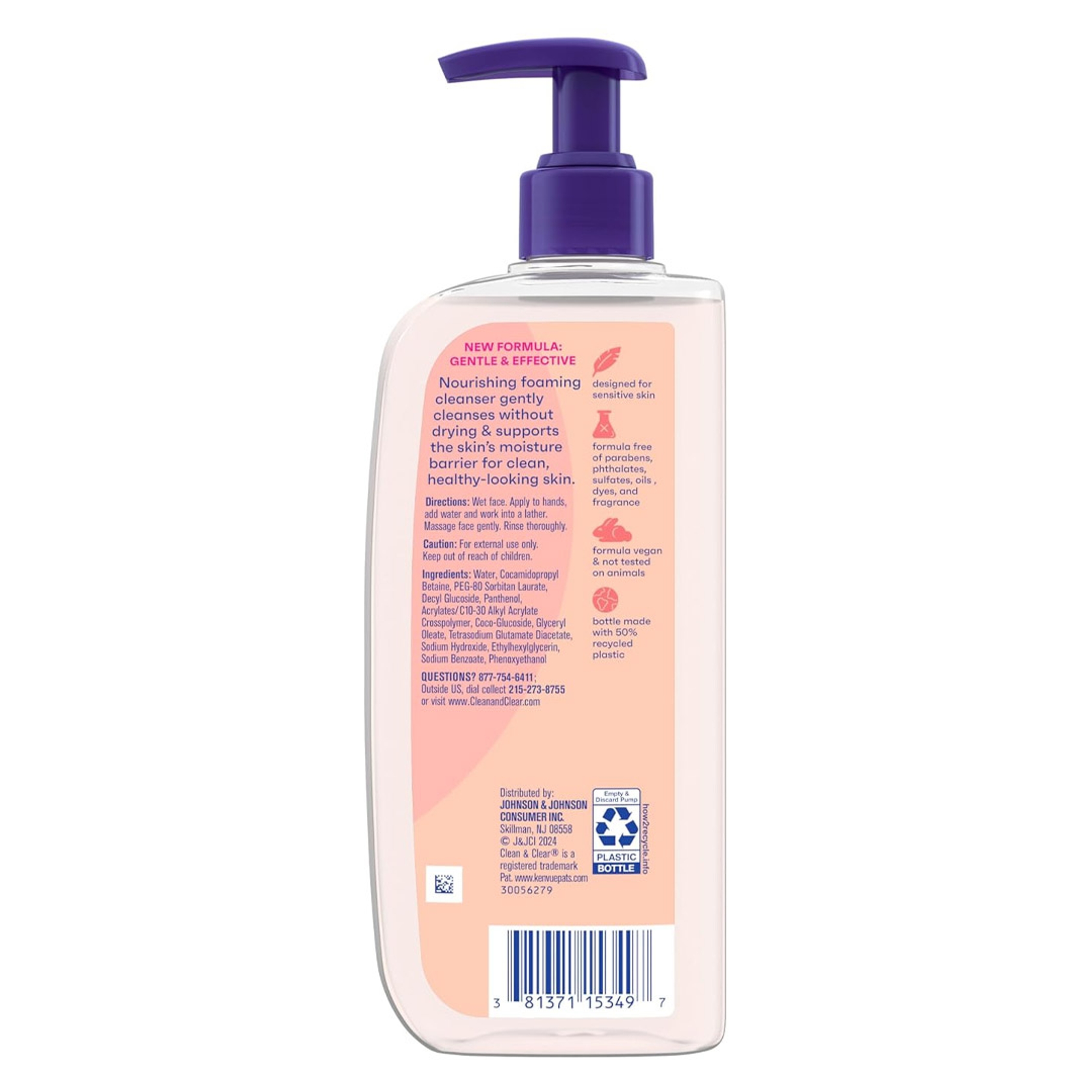 Clean & Clear Essentials Sensitive Skin Foaming Facial Cleanser 8 fl.oz - Removes Oil & Pore-Clogging Impurities, Fragrance-Free 6