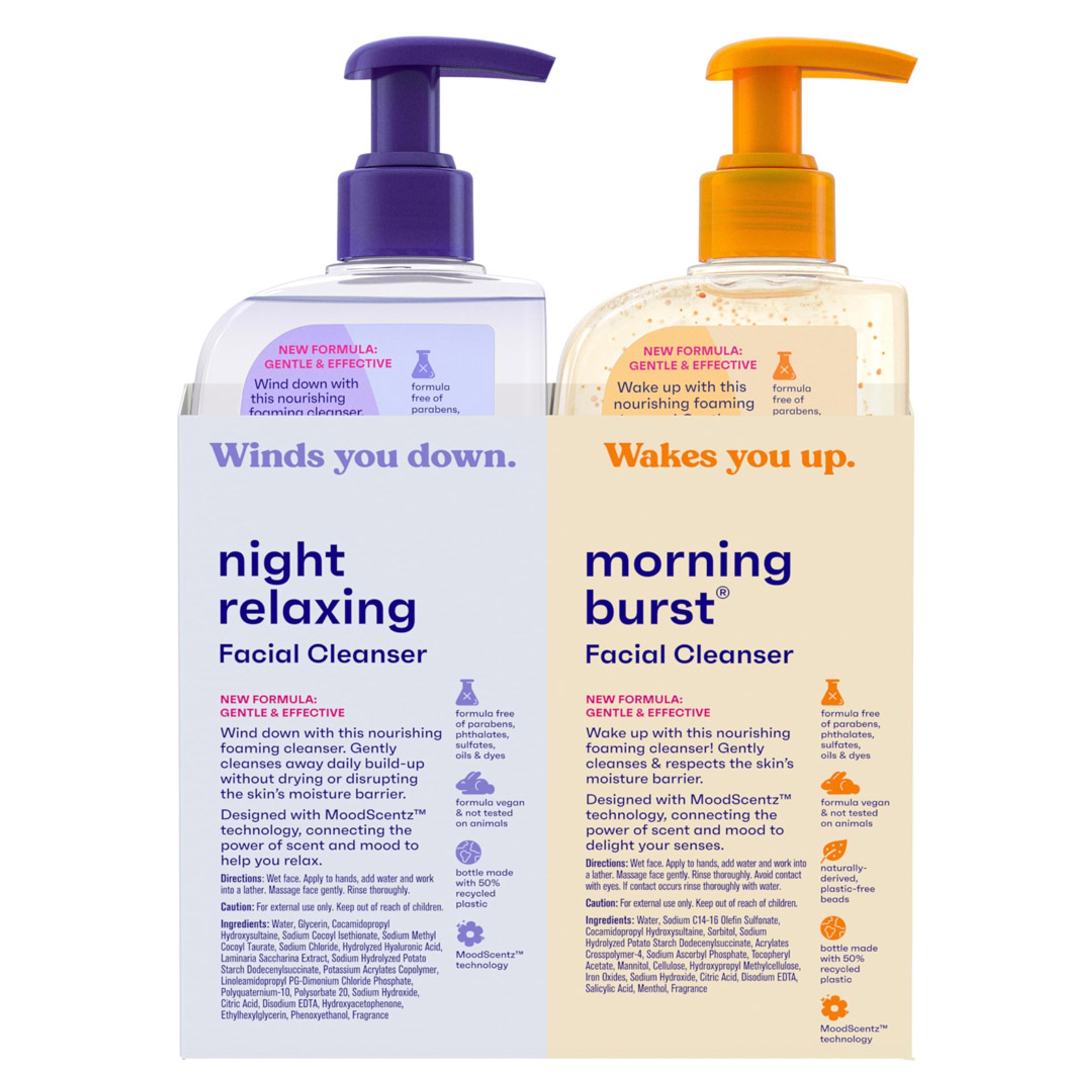 Clean & Clear Morning Burst & Night Relaxing Facial Cleansers, 16 fl.oz Total - Citrus Scent, Oil-Free Face Wash for Daily Cleansing 9