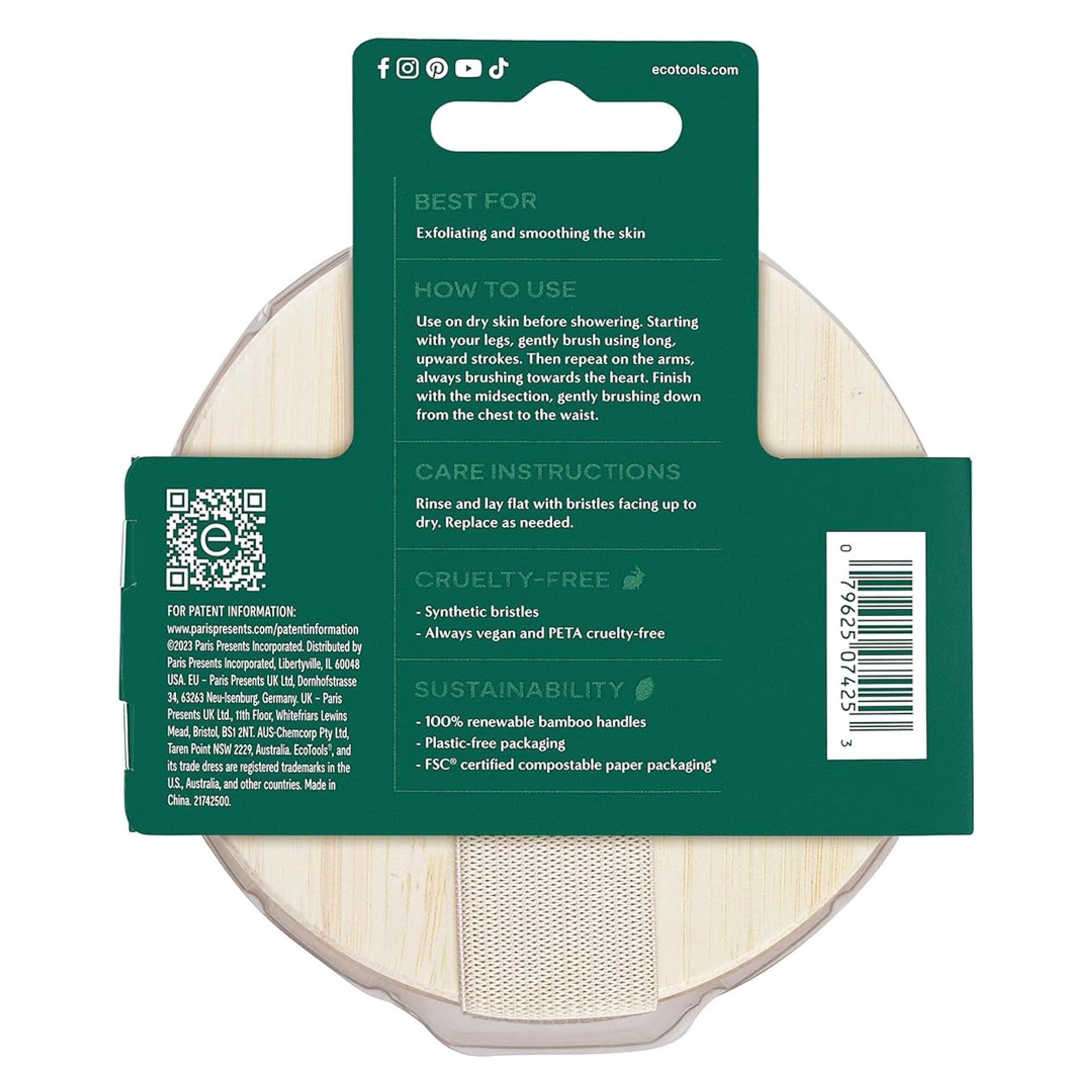 EcoTools Dry Body Brush, Pink, 1 Count - Body Scrub Brush for Dry Brushing, Smooth Skin 10