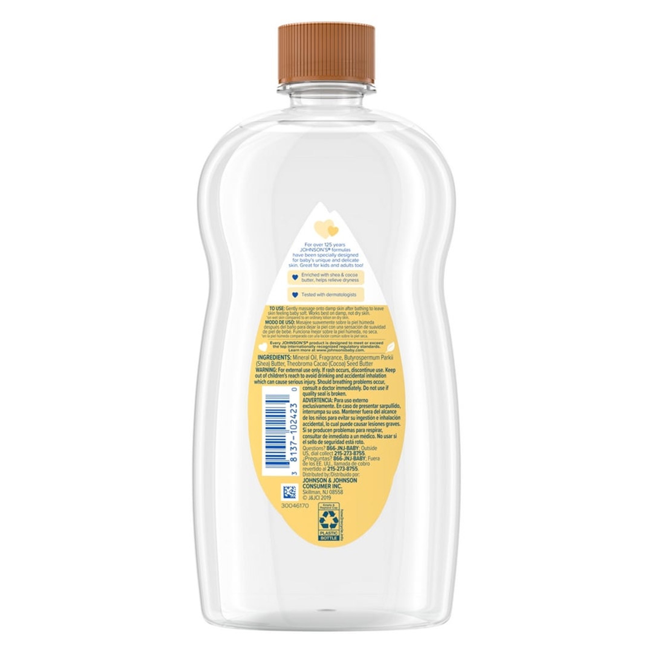 Johnson's Baby Shea & Cocoa Butter Oil 20 fl.oz - Prevents Moisture Loss, Helps Relieve Dry Skin 4