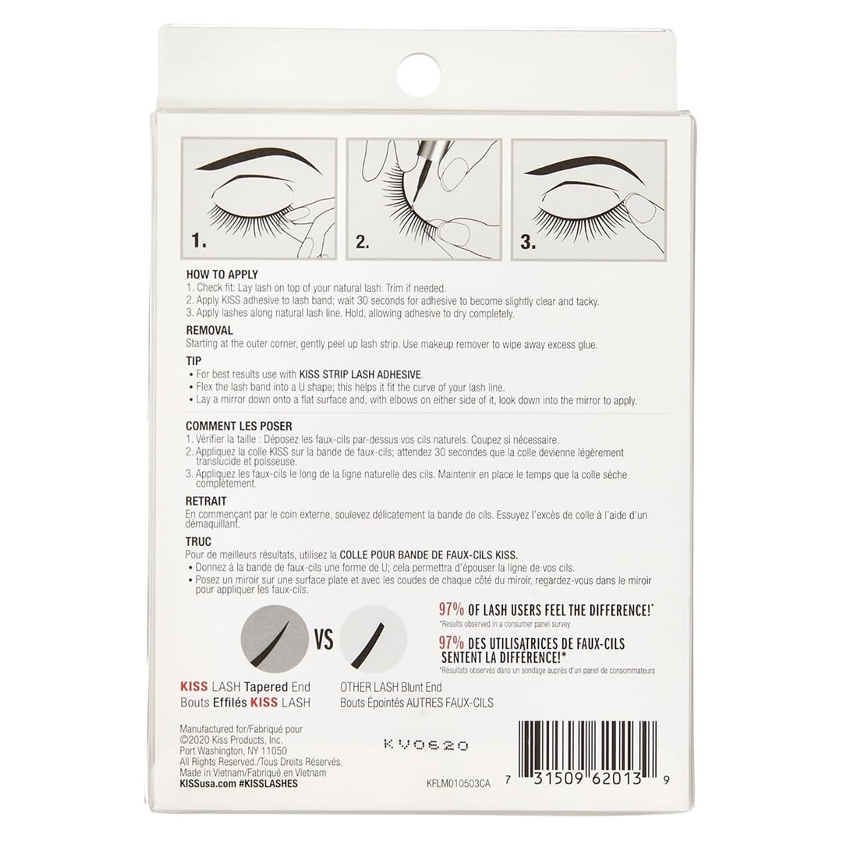 Kiss Looks So Natural False Eyelashes, Shy 12mm, 5 Pairs - Easy to Apply, Reusable Lash Clusters 9