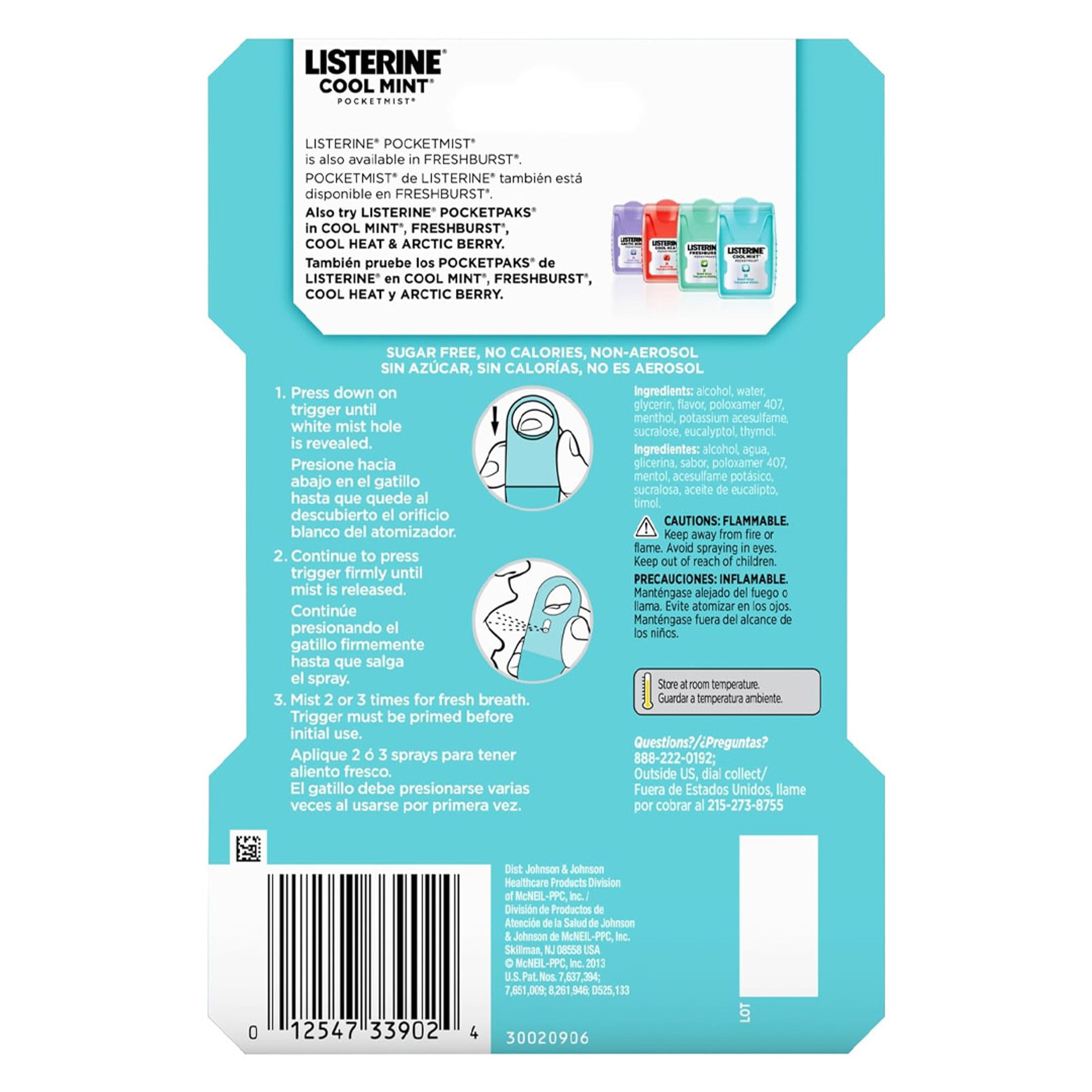 Listerine Pocketmist Fresh Breath Spray, Cool Mint, 0.26 fl.oz (Pack of 2) - Oral Care Mist for a Clean, Fresh Mouth 8