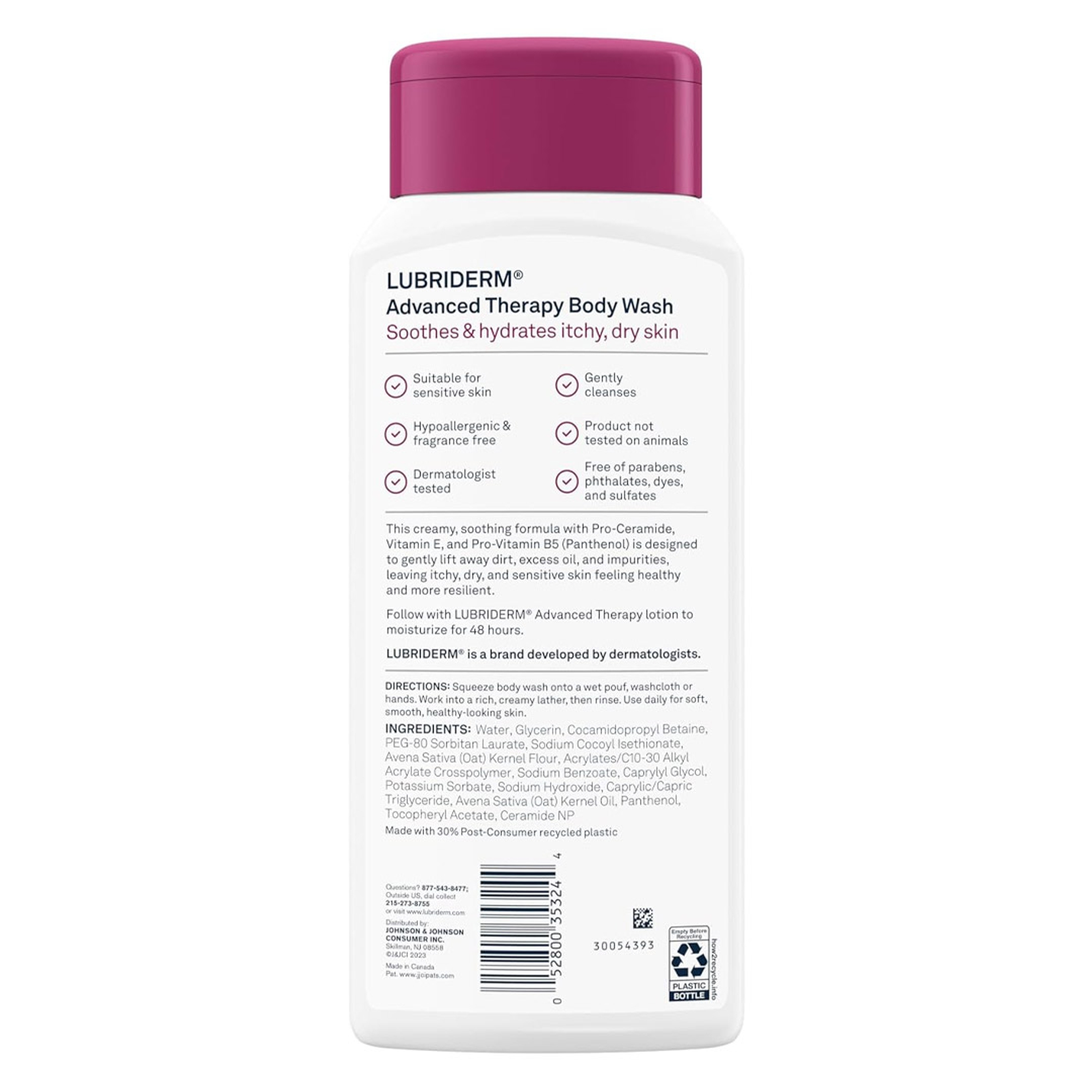 Lubriderm Advanced Therapy Body Wash Fragrance-Free 16 fl.oz - Gently Cleanses, Soothes & Hydrates Itchy Dry Skin 9