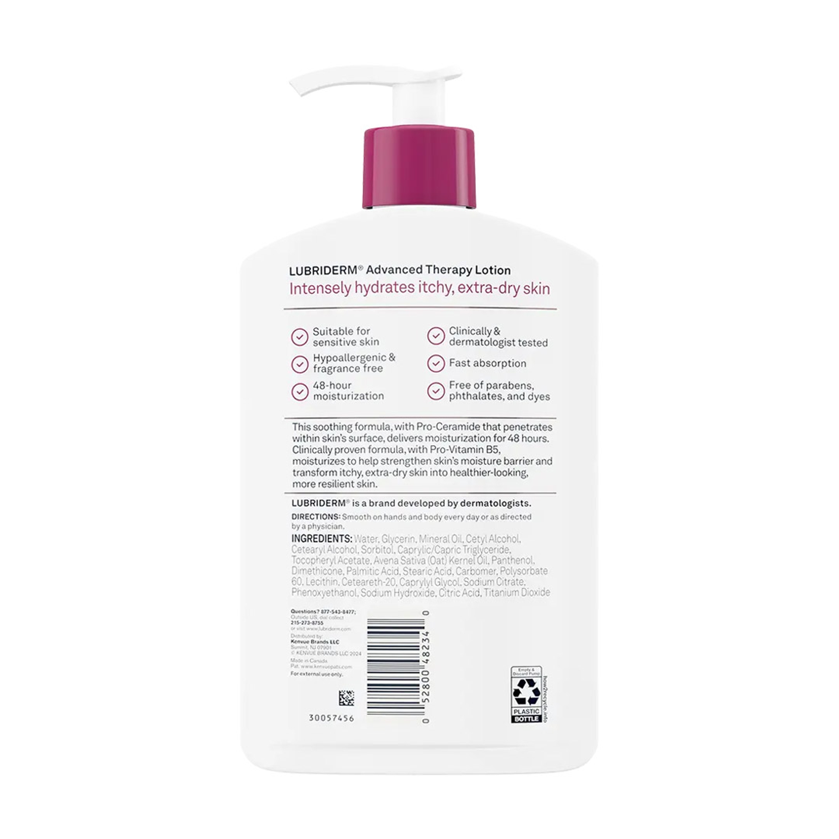 Lubriderm Advanced Therapy Lotion Fragrance-Free 16 fl.oz - Hand & Body Moisturizern for Itchy, Extra Dry & Sensitive Skin 8