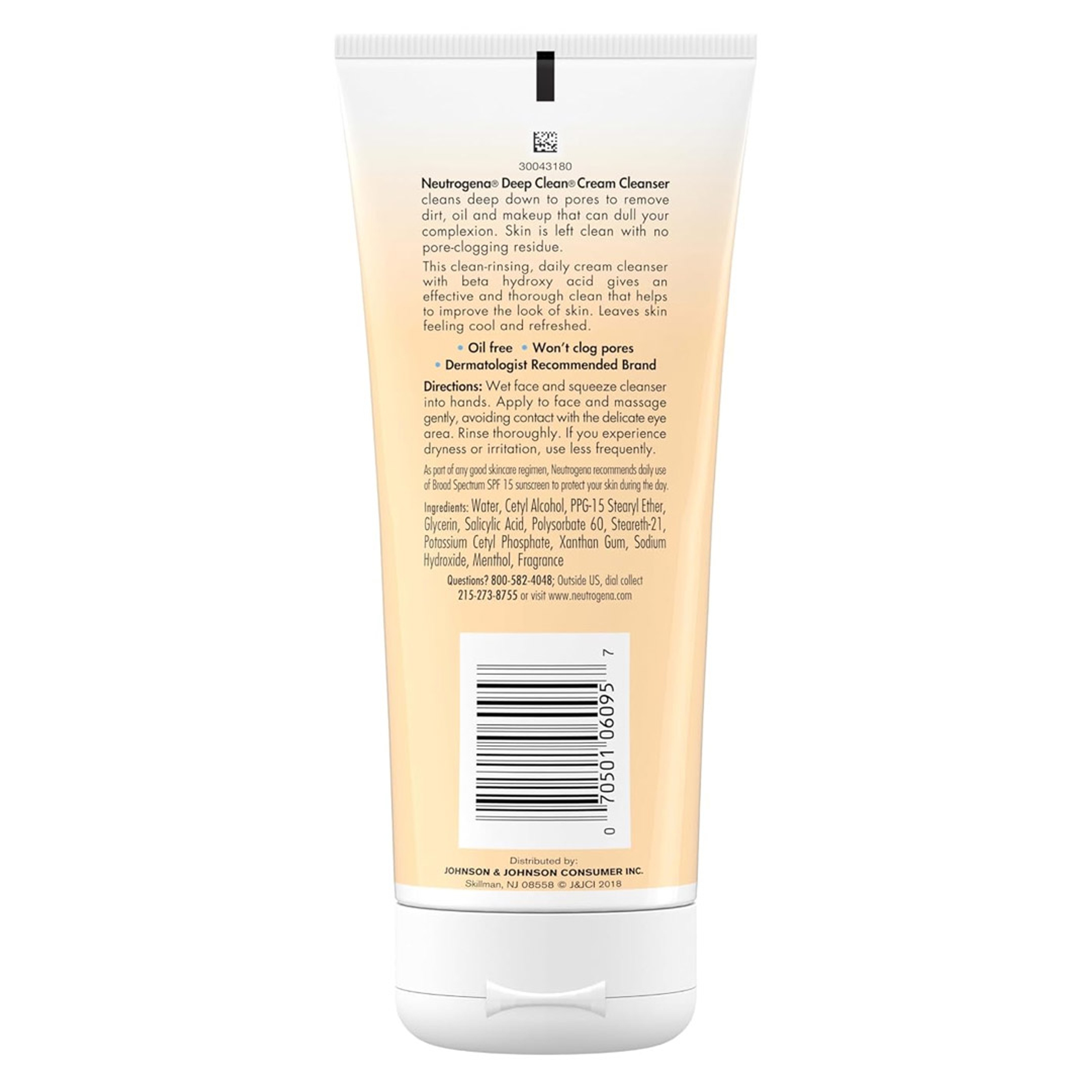 Neutrogena Deep Clean Cream Cleanser 7 oz -  Cream Face Wash Removes Dirt Oil & Makeup 5