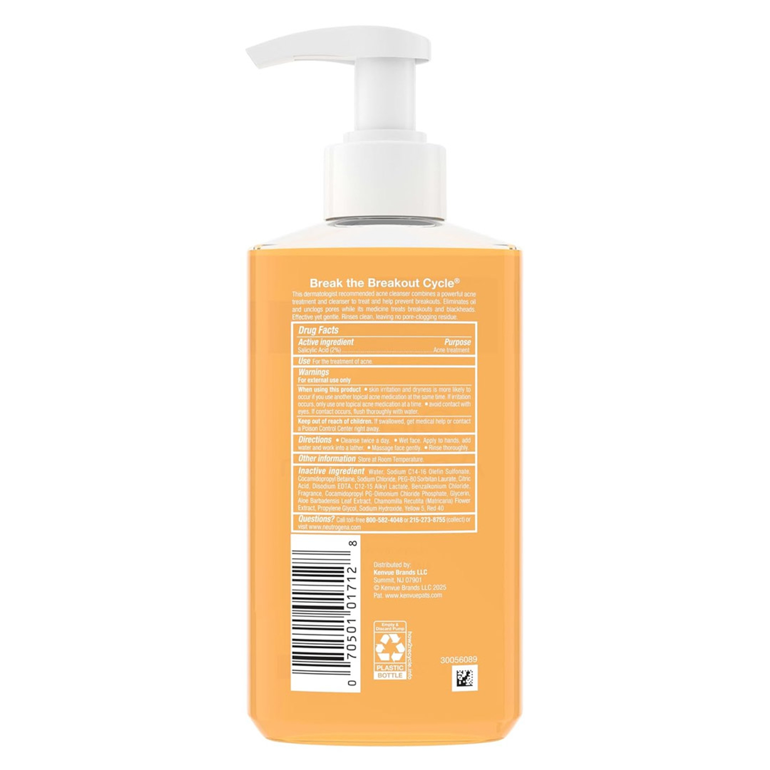 Neutrogena Oil-Free Acne Wash 9.1 fl.oz - 2% Salicylic Acid Cleanser for Oily Skin 7