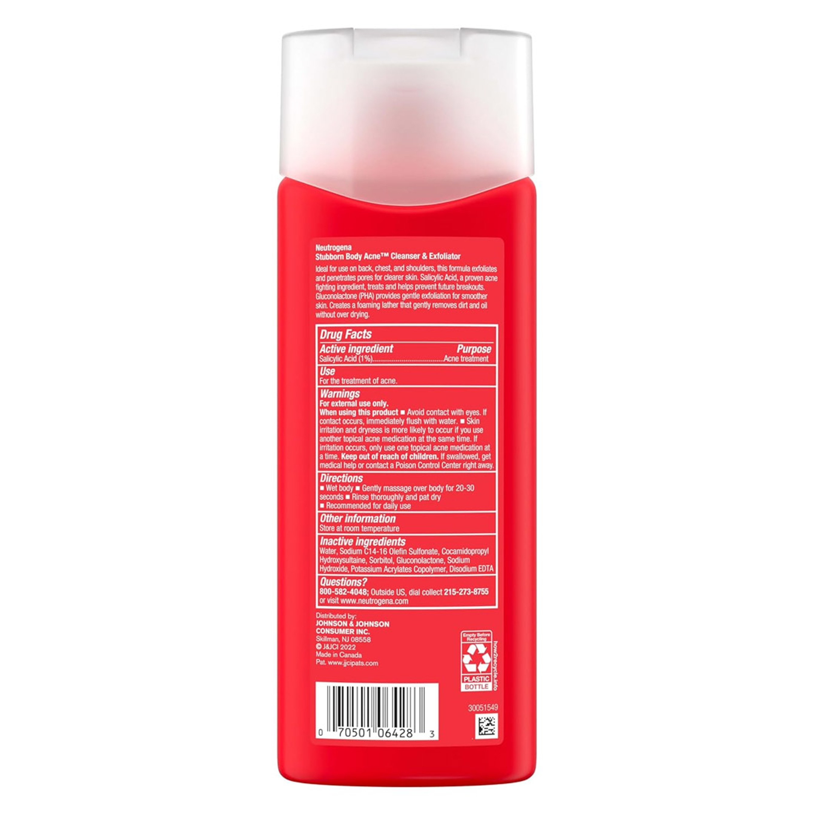 Neutrogena Stubborn Body Acne Cleanser & Exfoliator 8.5 fl.oz - Gently Clears, Exfoliates & Helps Prevent Breakouts 9