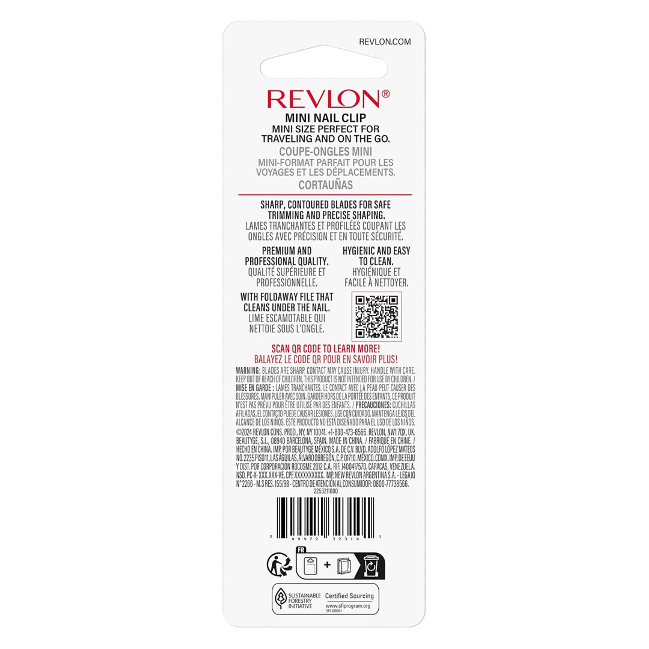 Revlon Compact Nail Clipper 1 Count - Mini Stainless Steel Nail Clipper Trims Fingernails & Toenails 4
