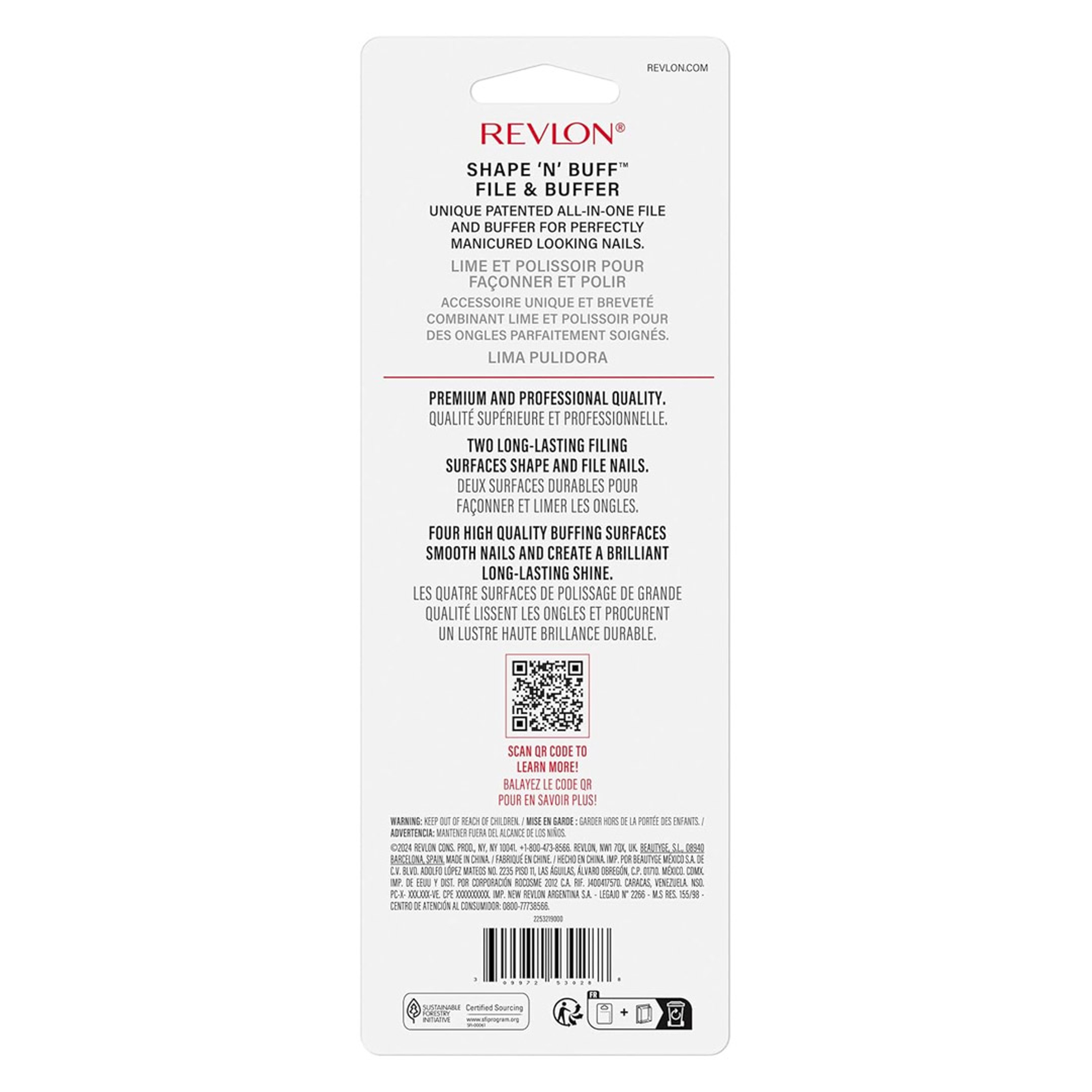 Revlon Shape N Buff Nail Buffer 1 Count - All-In-One Nail Buffer for Shaping & Shining Natural Fingernails 8