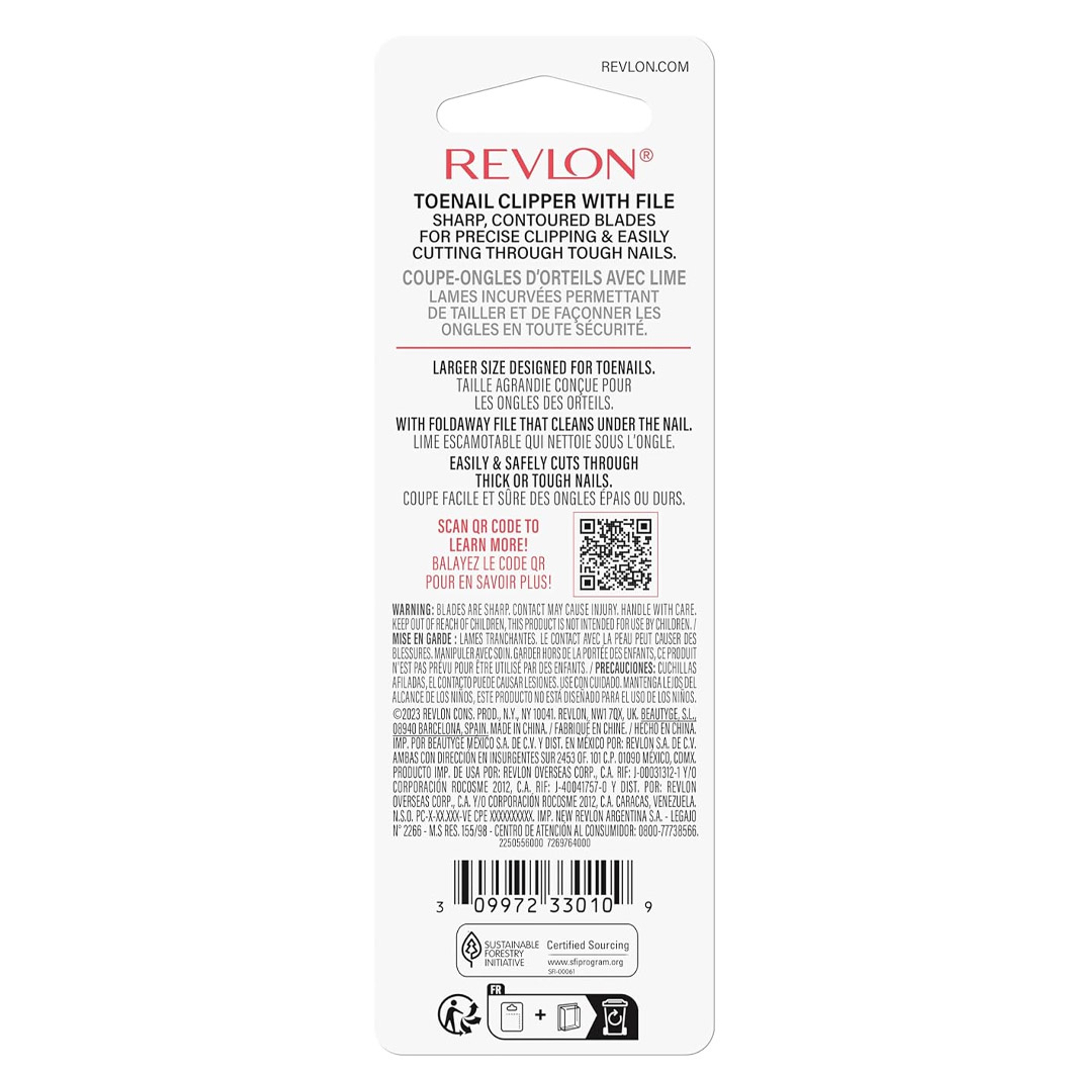 Revlon Toenail Clipper, Silver, 1 Count - withFile & Curved Blade for Accurate, Easy Trimming & Grooming 9