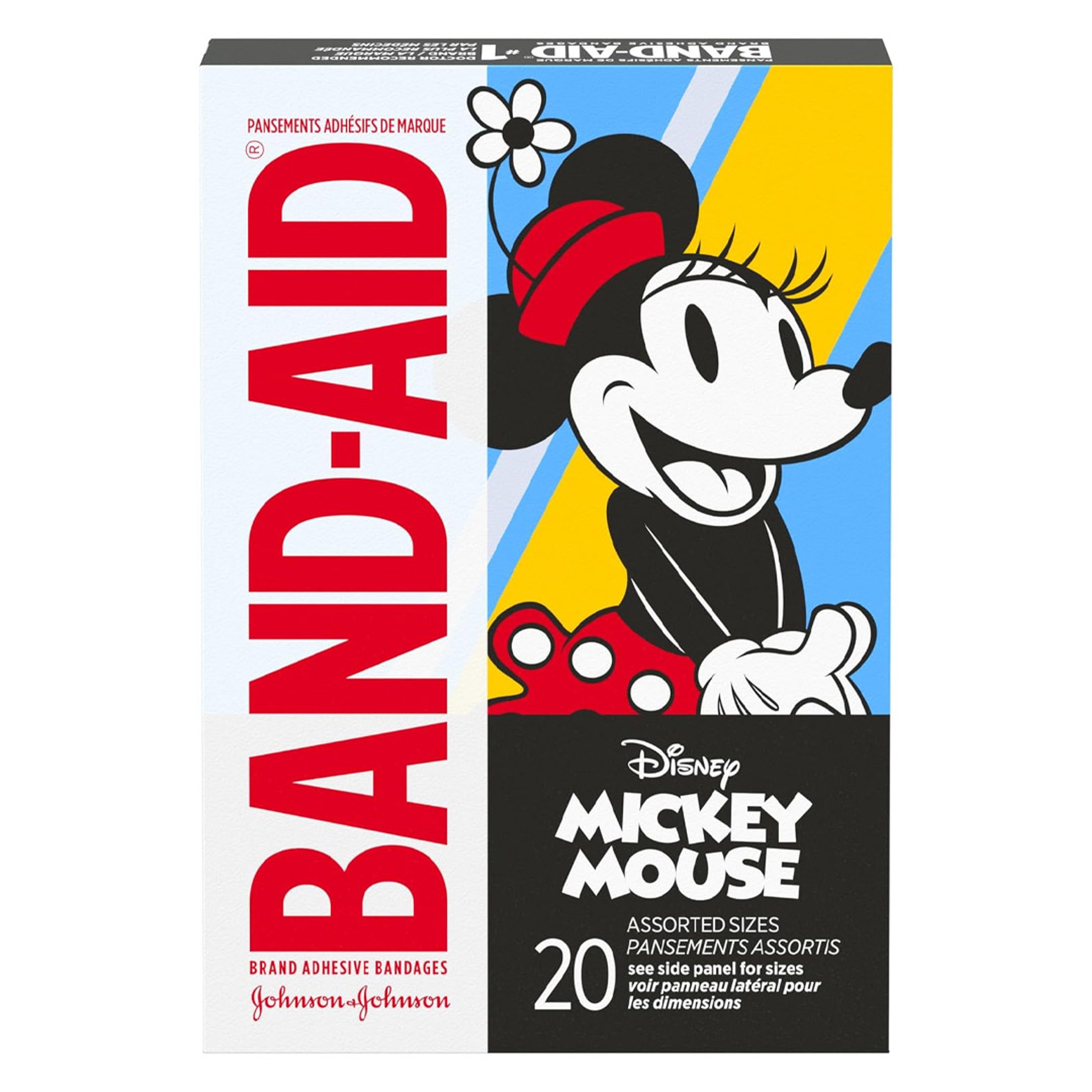Band-Aid Brand Adhesive Bandages, Disney Mickey Mouse, 20 Count - Assorted Sizes, Covers & Protects Minor Cuts & Scrapes 6