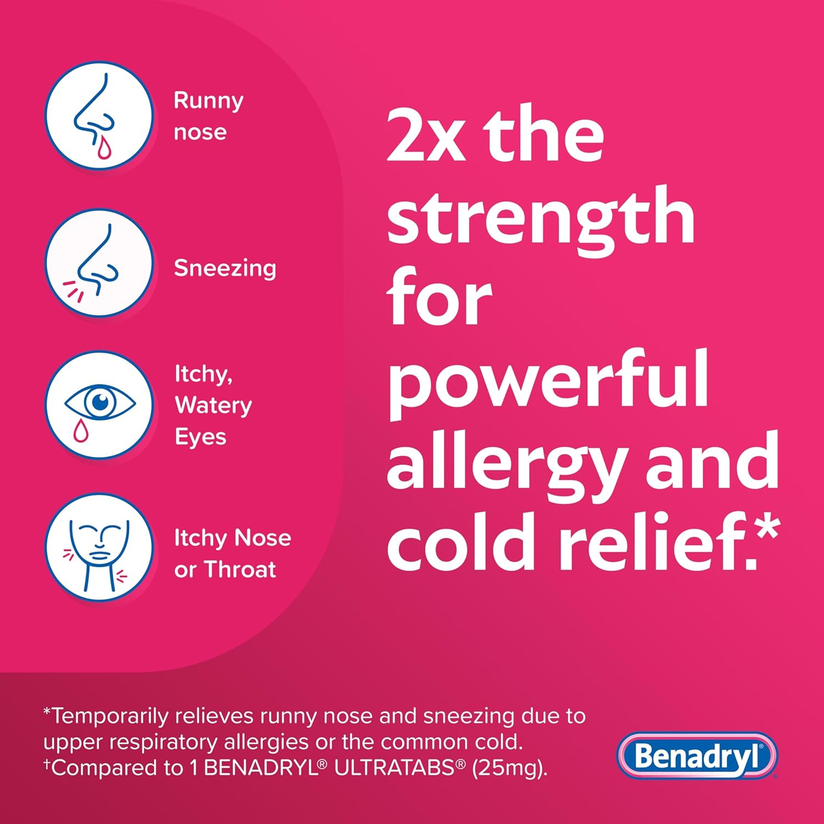 Benadryl Extra Strength Antihistamine Allergy Relief Tablets 24 Count - Diphenhydramine HCl 50mg 4