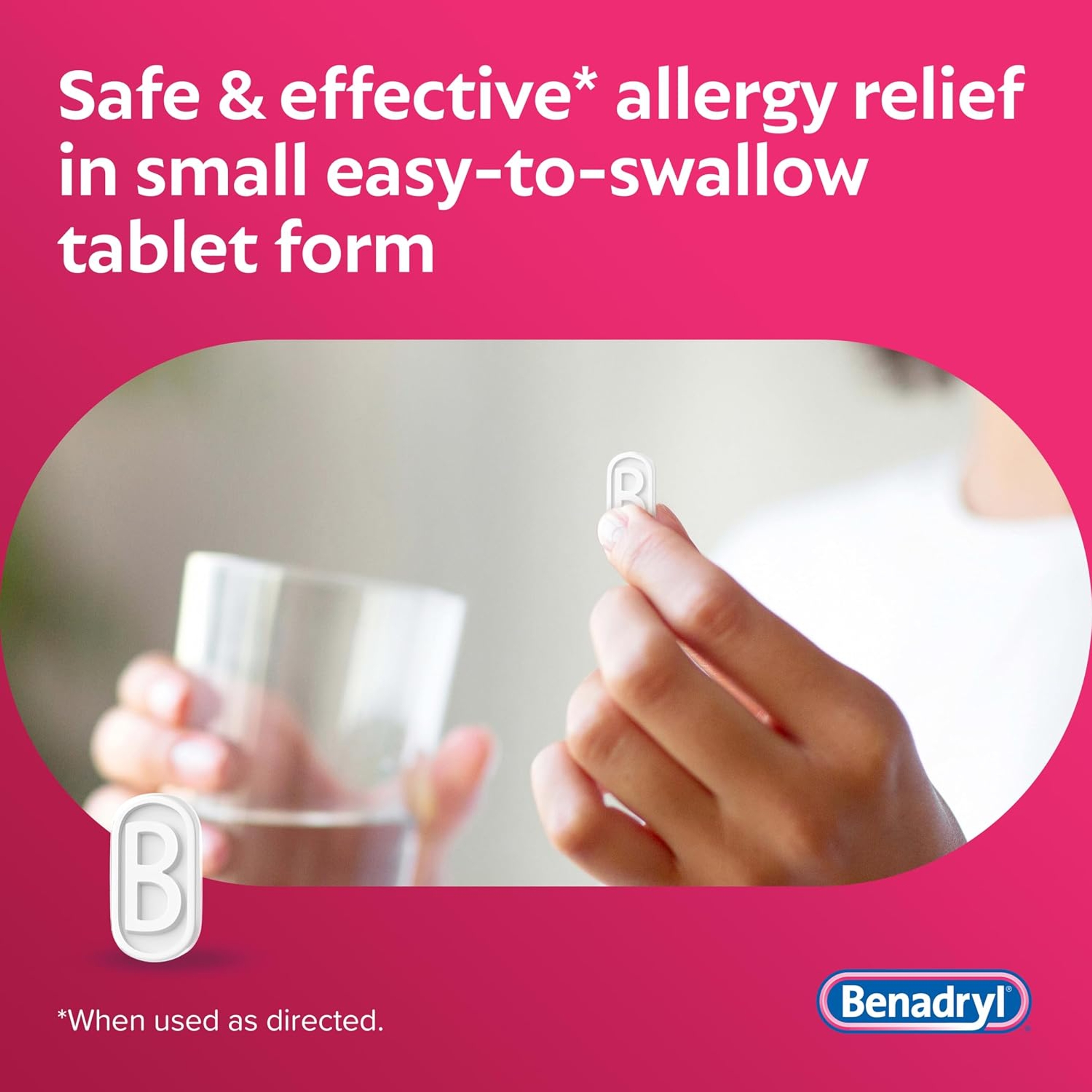 Benadryl Extra Strength Antihistamine Allergy Relief Tablets 24 Count - Diphenhydramine HCl 50mg 3