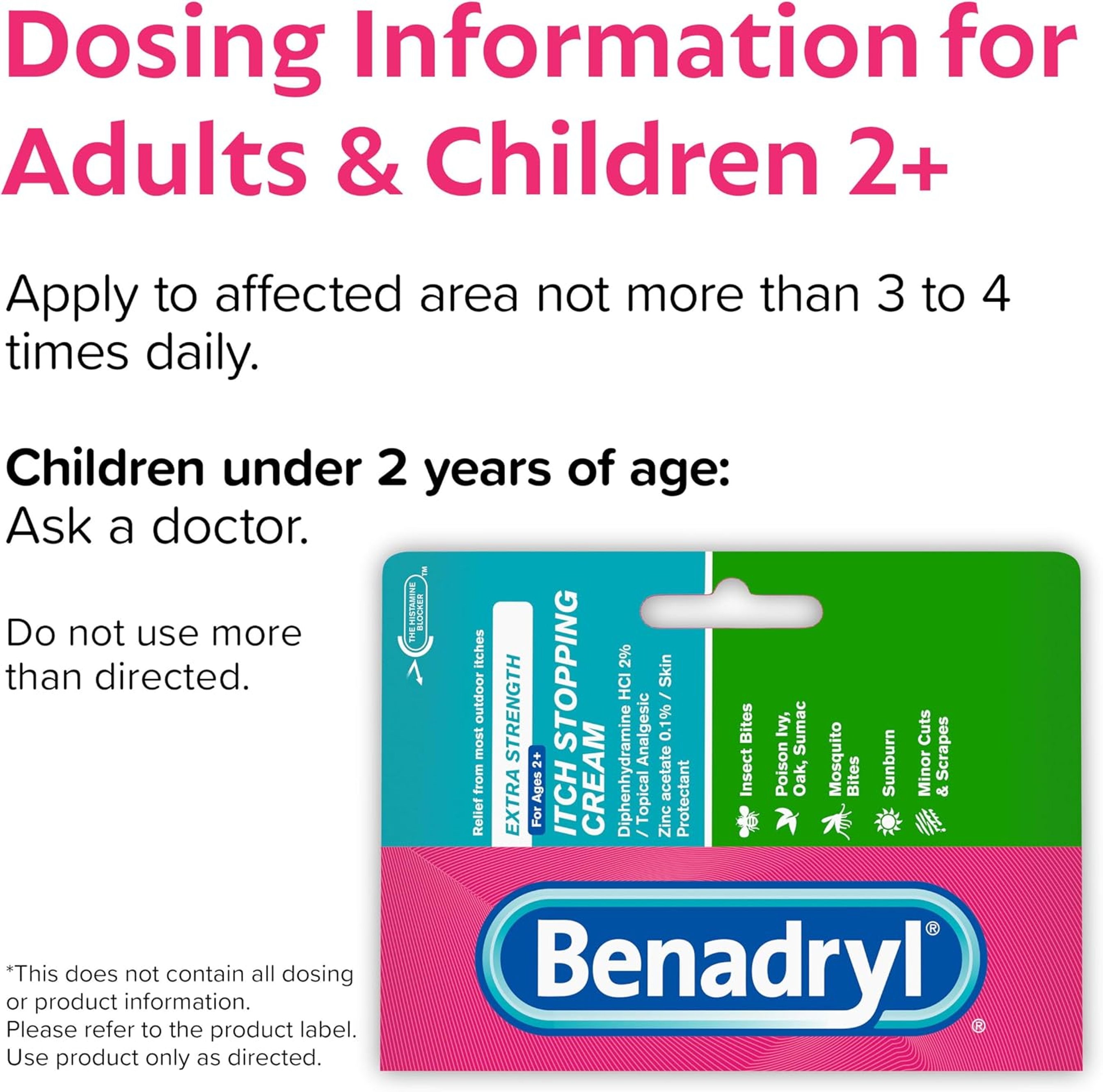 Benadryl Extra Strength Itch Stopping Cream 1 oz - Itchy Skin & Rash Relief with Diphenhydramine 4