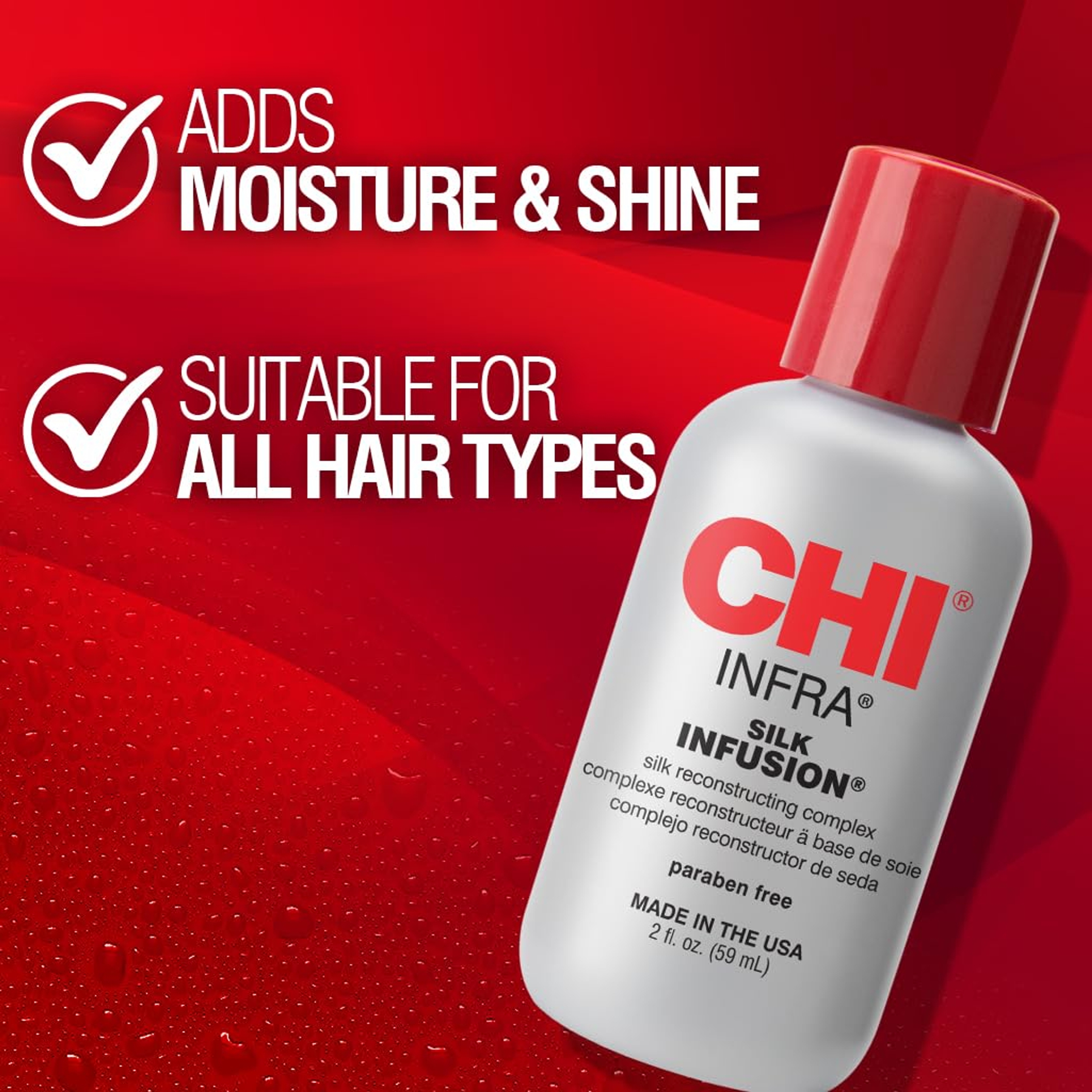 CHI Infra Silk Infusion 2 fl.oz - Silk Reconstructing Leave-In Hair Treatment for Creating Smooth, Shiny, Strong Hair 3