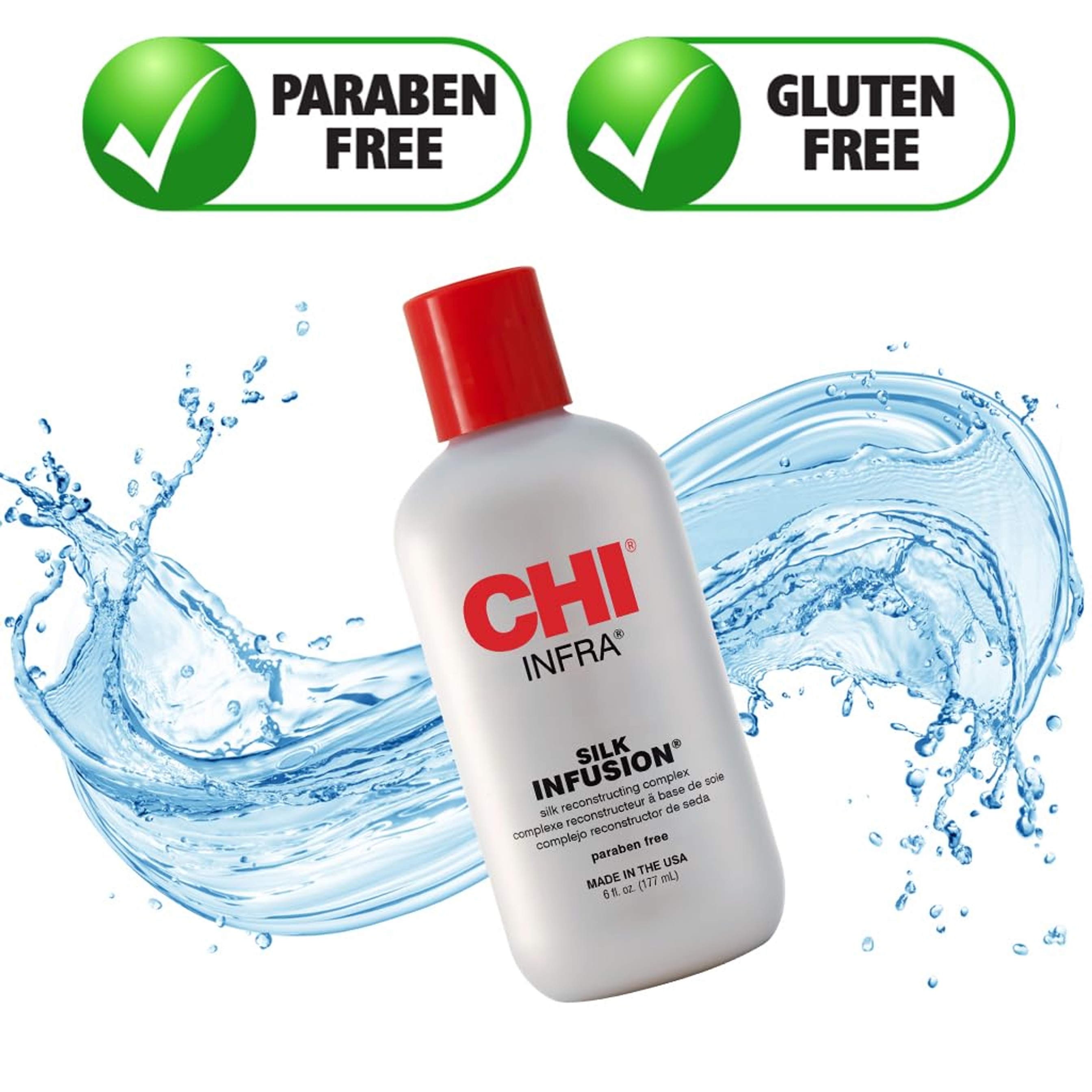 CHI Infra Silk Infusion 6 fl.oz - Silk Reconstructing Leave-In Hair Treatment for Creating Smooth, Shiny, Strong Hair 5