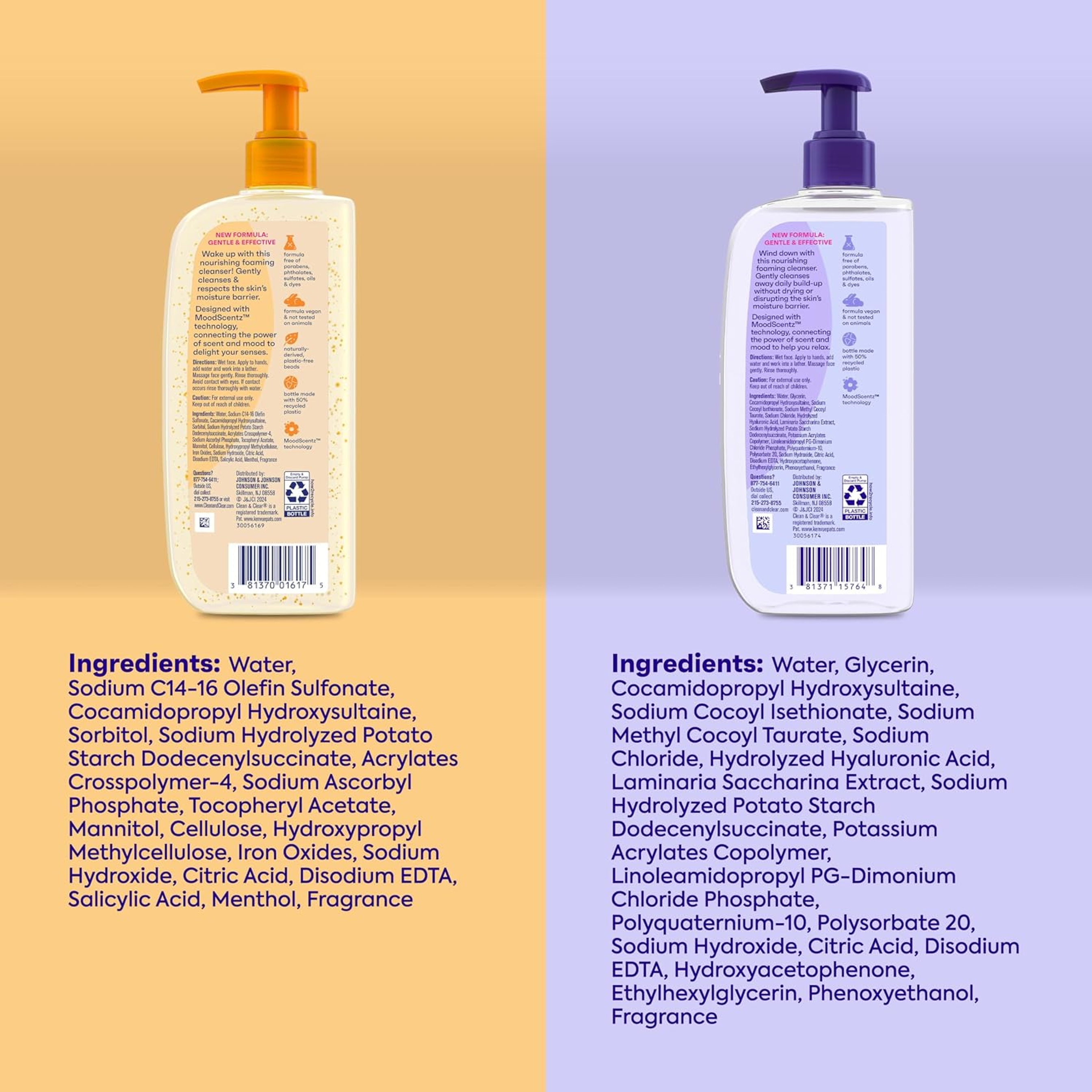 Clean & Clear Morning Burst & Night Relaxing Facial Cleansers, 16 fl.oz Total - Citrus Scent, Oil-Free Face Wash for Daily Cleansing 7