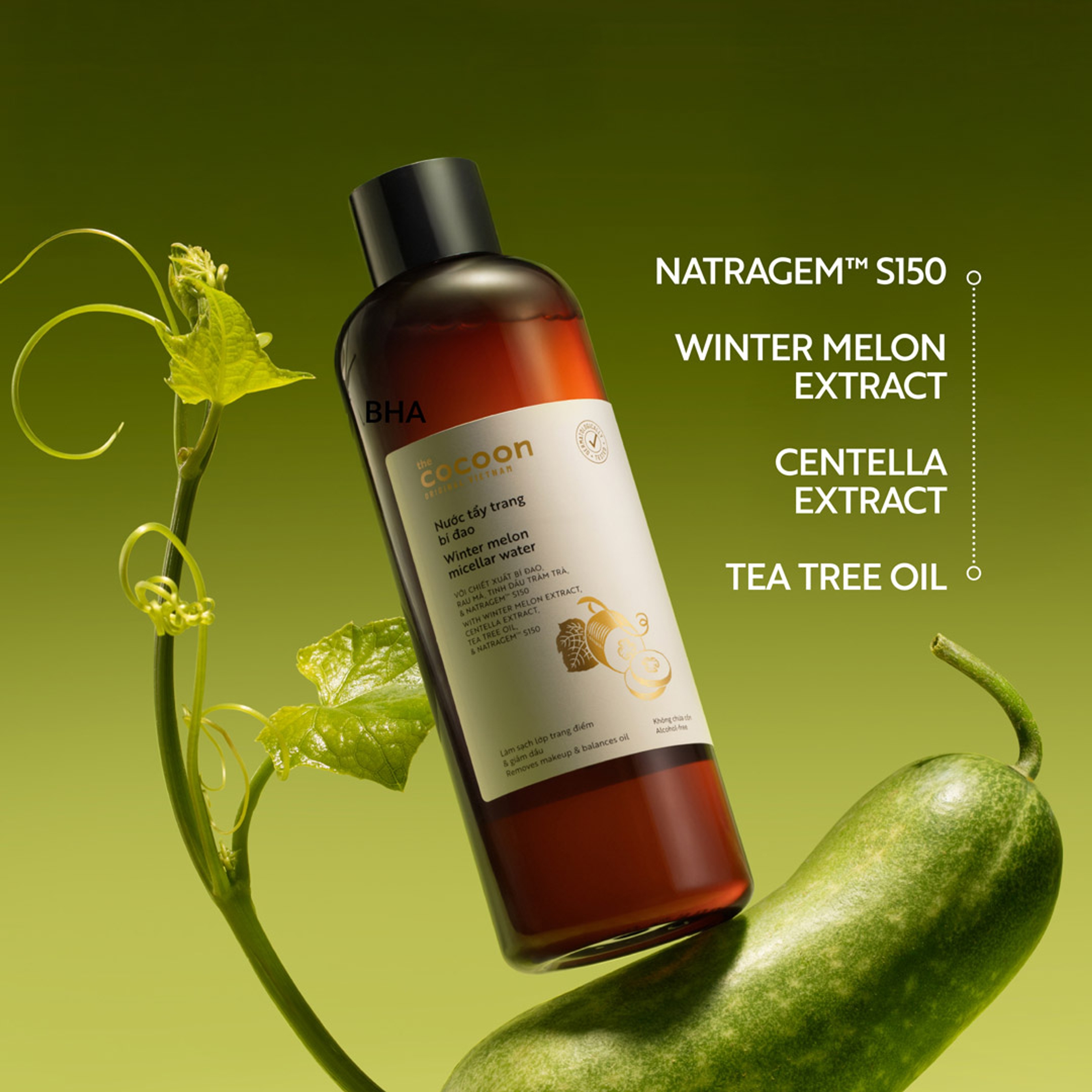 Cocoon Winter Melon Micellar Water 16.9 fl.oz - Removes Makeup & Balances Oil, Alcohol-Free 3