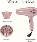 Conair Ionic Ceramic Cord-Keeper Hair Dryer, Matte Light Pink, 1 Count - 1875W, 3 Heat Settings for All Hair Types 8