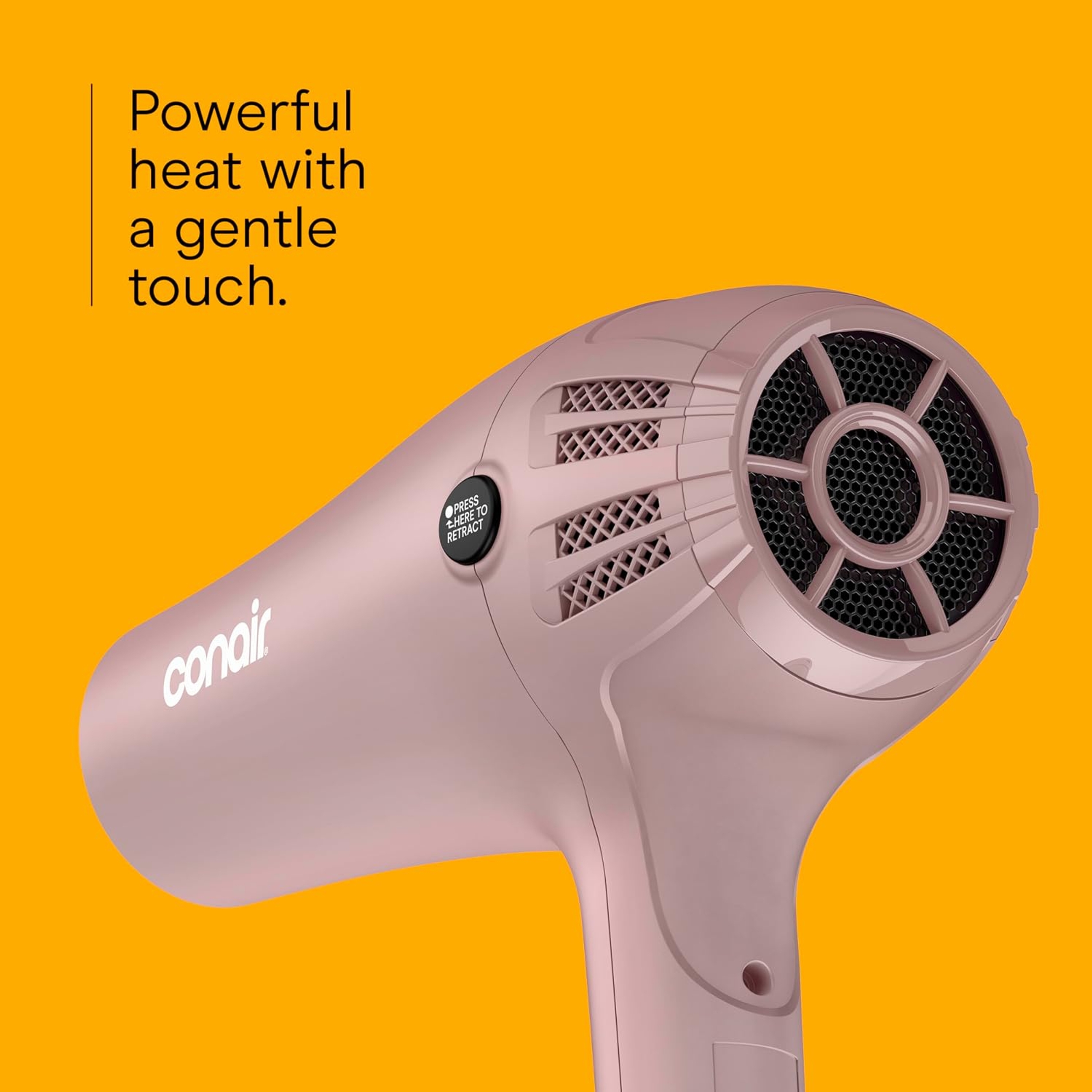Conair Ionic Ceramic Cord-Keeper Hair Dryer, Matte Light Pink, 1 Count - 1875W, 3 Heat Settings for All Hair Types 4