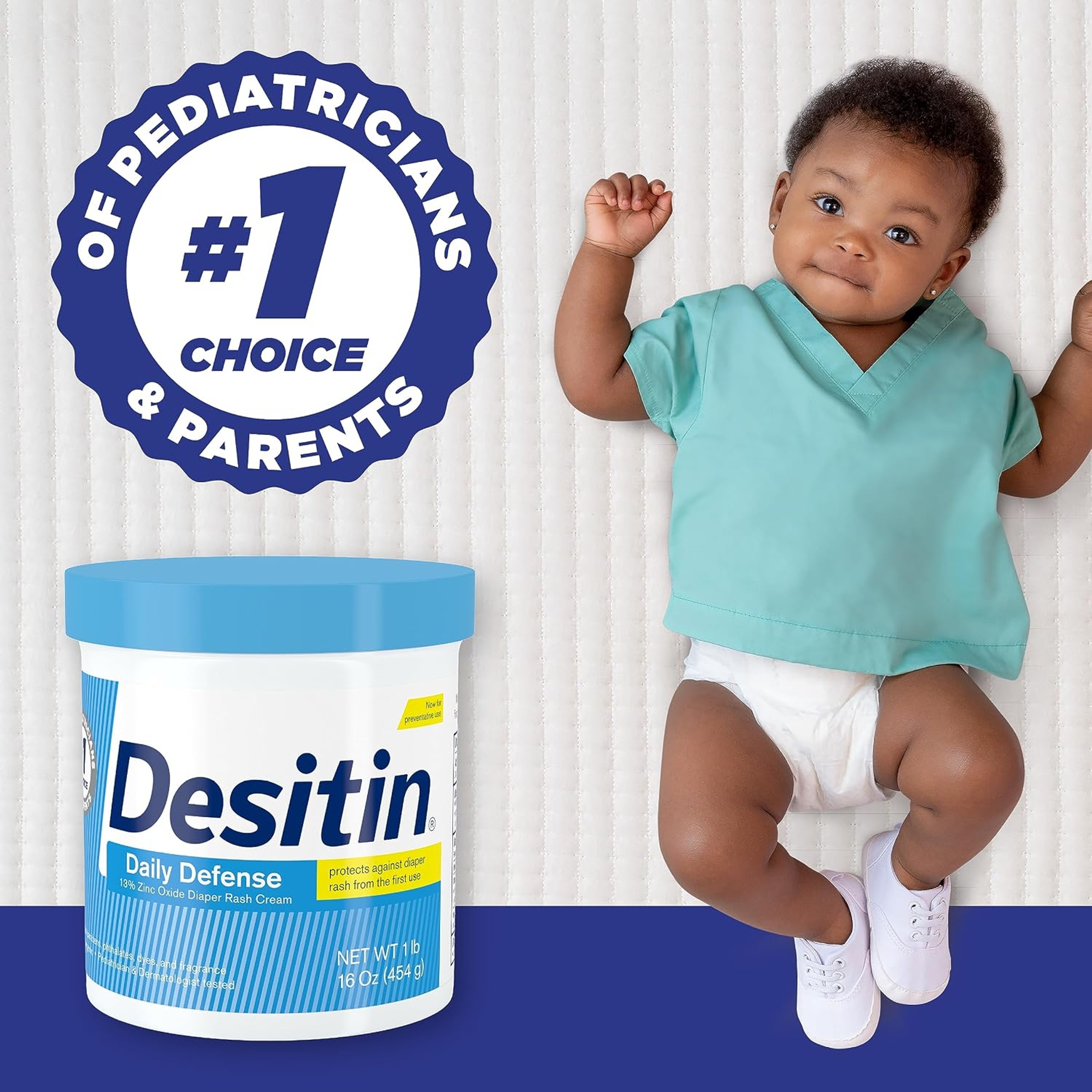 Desitin Daily Defense Cream 16 oz - 13% Zinc Oxide Helps Treat & Prevent Diaper Rash for Babies 4