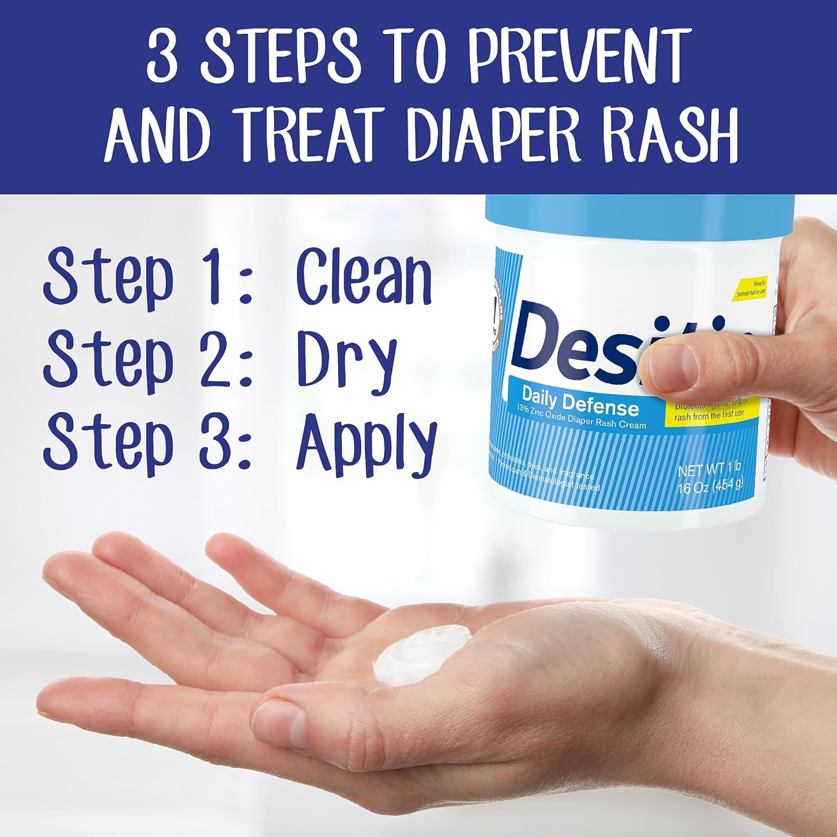 Desitin Daily Defense Cream 16 oz - 13% Zinc Oxide Helps Treat & Prevent Diaper Rash for Babies 3