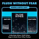 DUDE Wipes Fragrance Free Flushable Wipes 48 Count (Pack of 15) - Extra-Large Adult Wet Wipes for Sensitive Skin 4