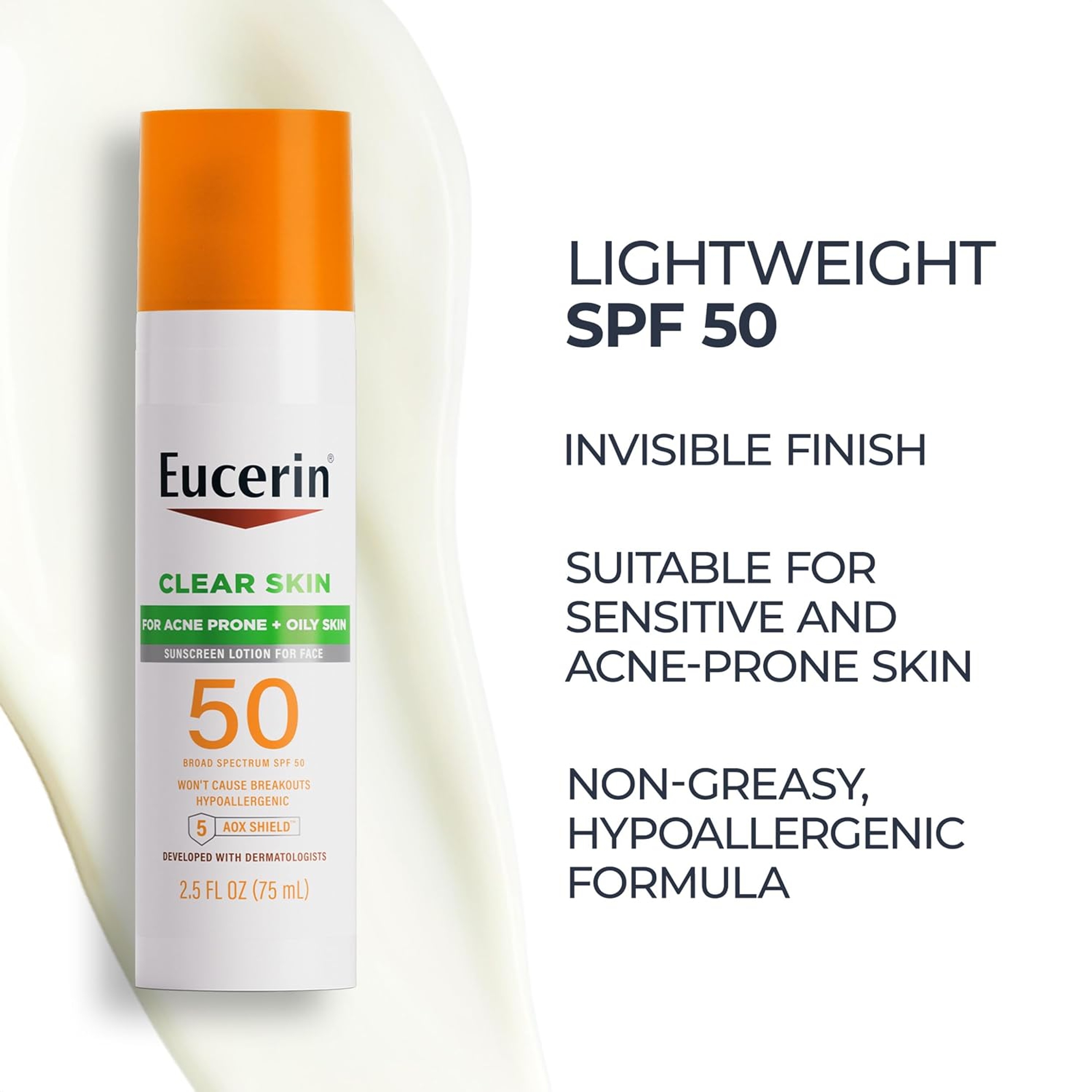 Eucerin Clear Skin SPF 50 Face Sunscreen 2.5 fl.oz - Broad Spectrum Sunscreen for Acne Prone, Oily Skin 7