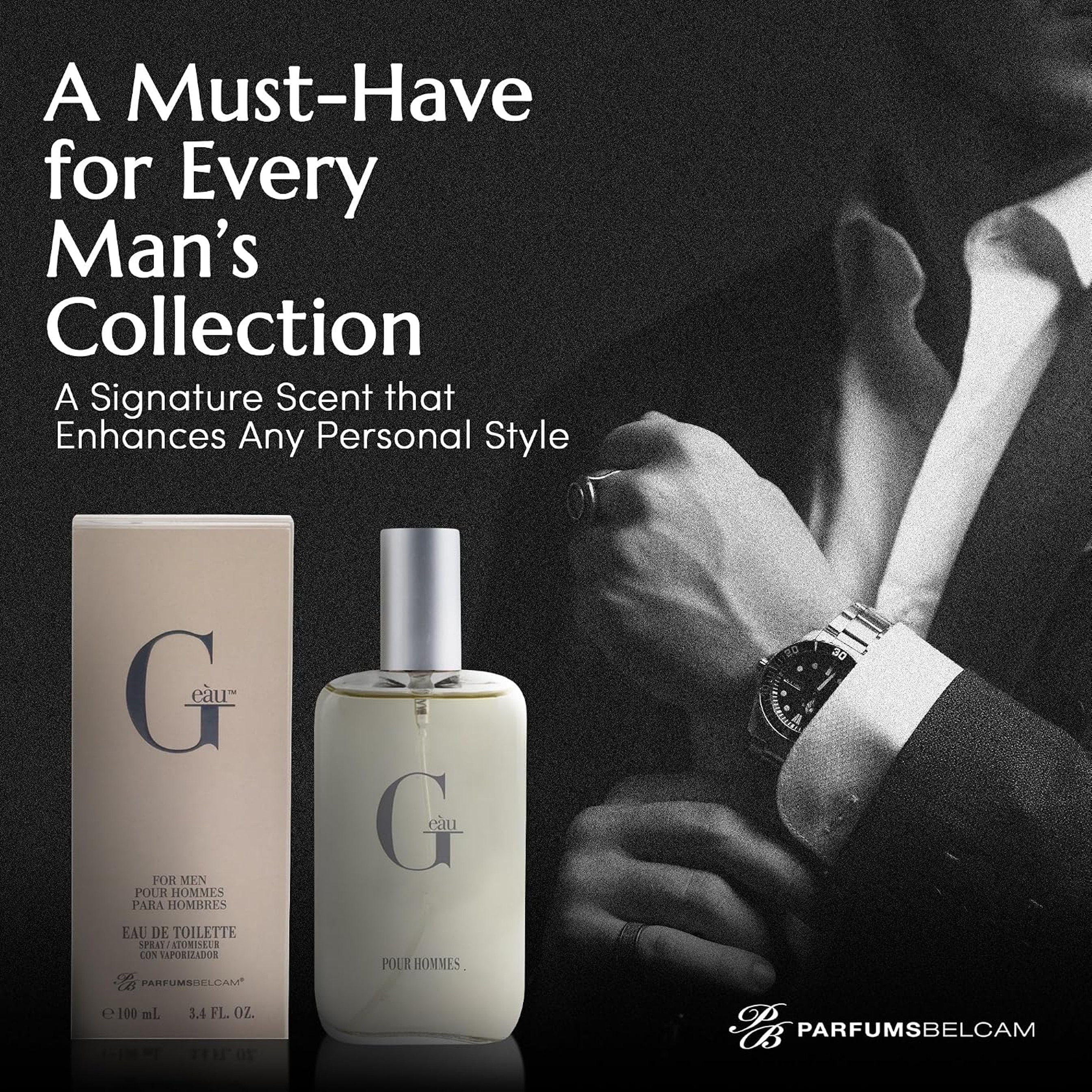 G eau Eau de Toilette for Men 3.4 fl.oz - Fresh Aquatic Woody Citrus Fragrance 5